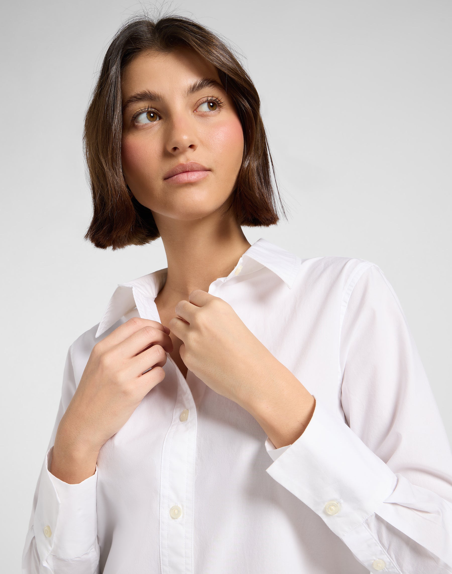 Classic Shirt in Bright White Hemden Lee