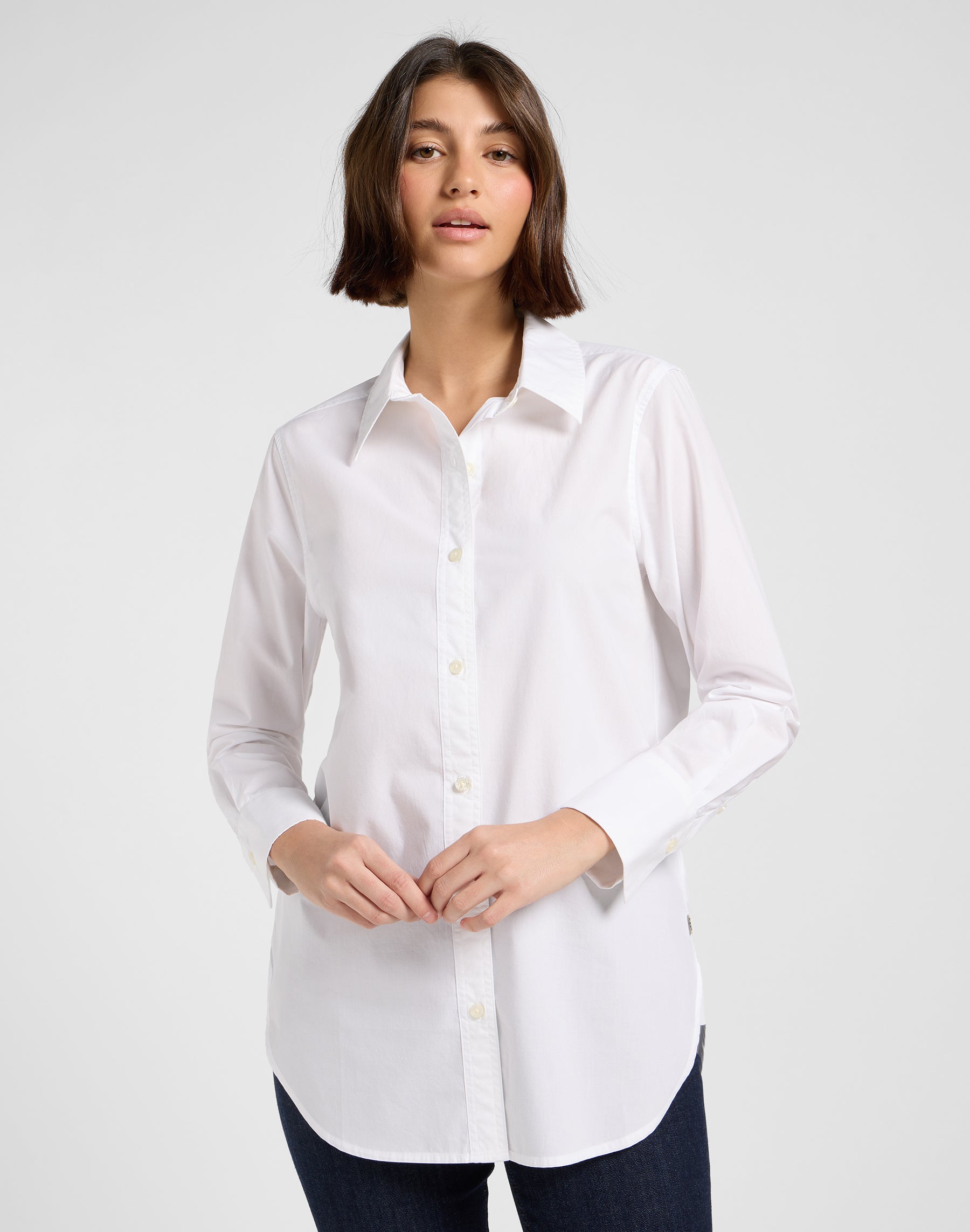 Classic Shirt in Bright White Hemden Lee