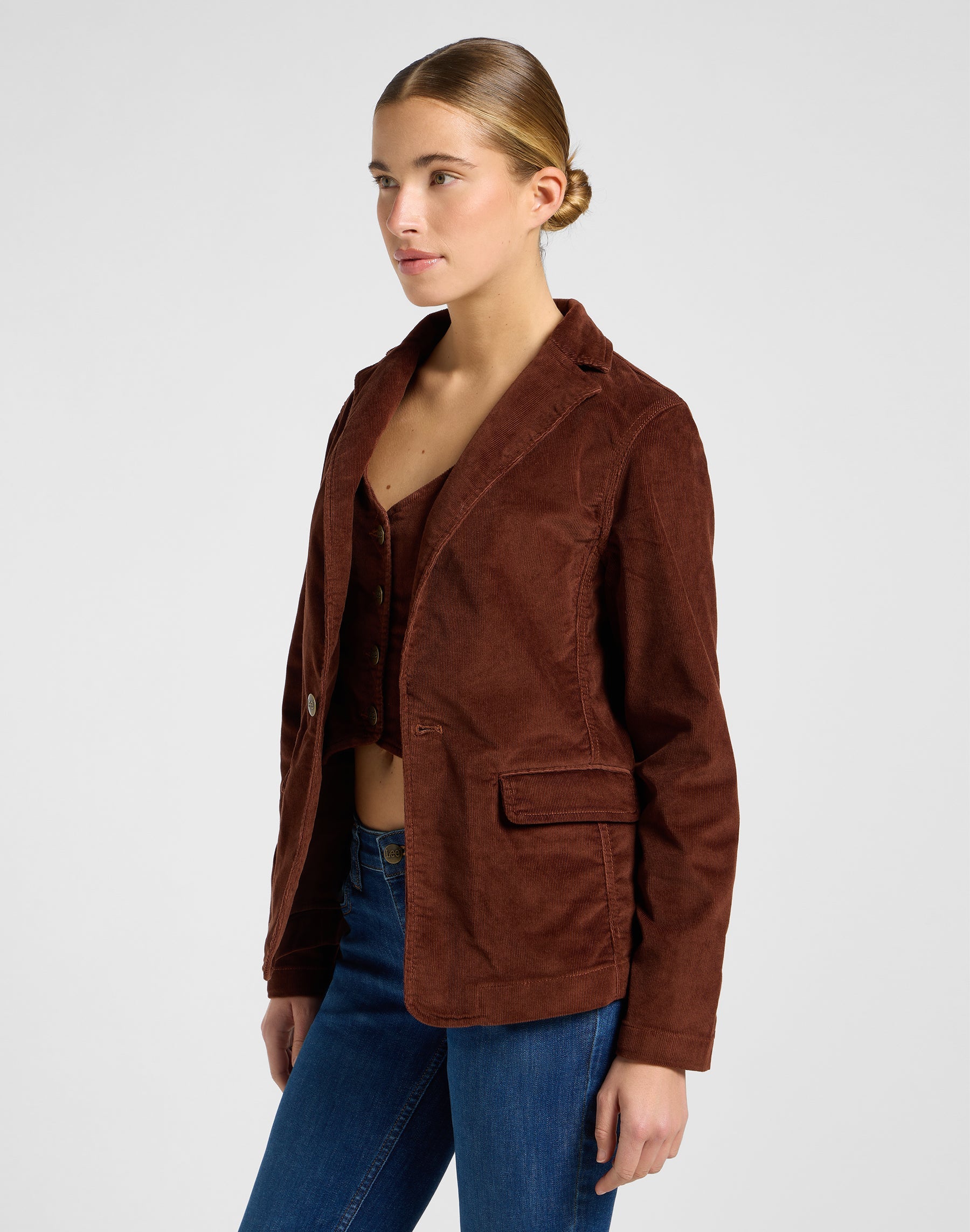 Structured Blazer in Luxe Brown Jacken Lee
