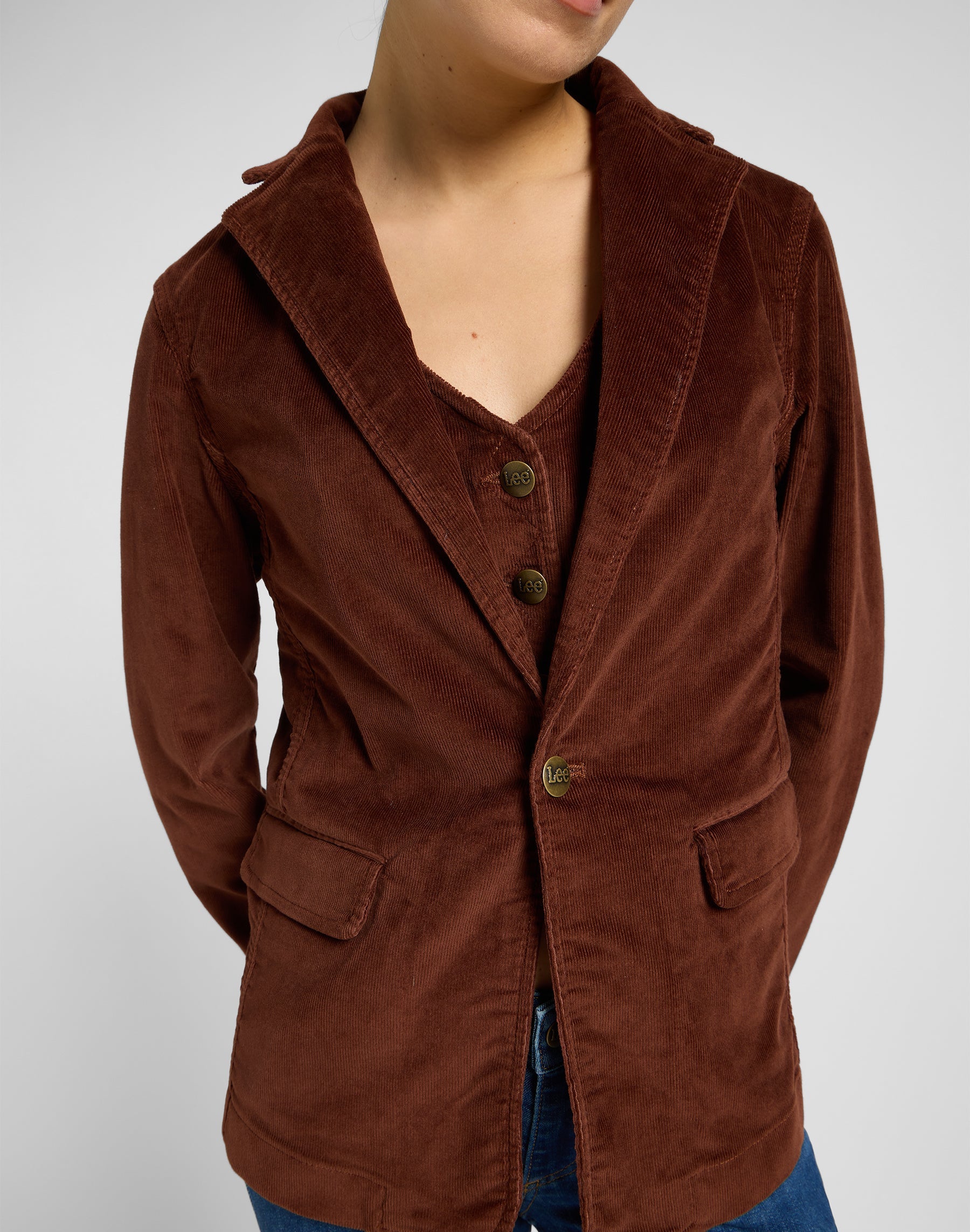 Structured Blazer in Luxe Brown Jacken Lee
