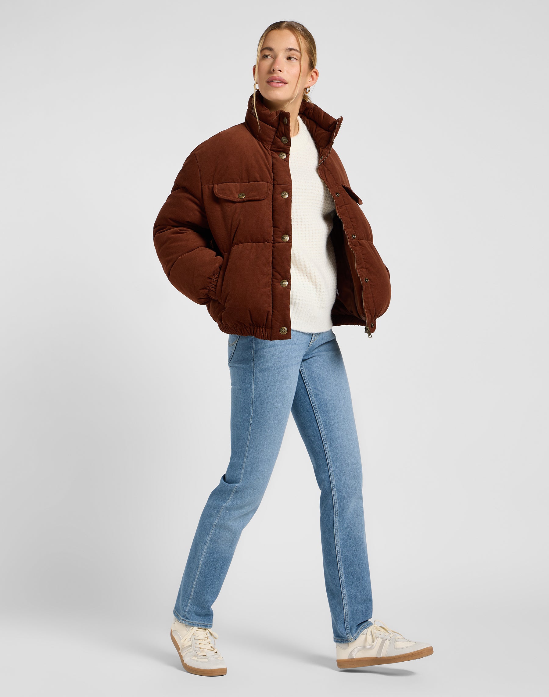 Rider Puffer Jacket in Luxe Brown Jacken Lee