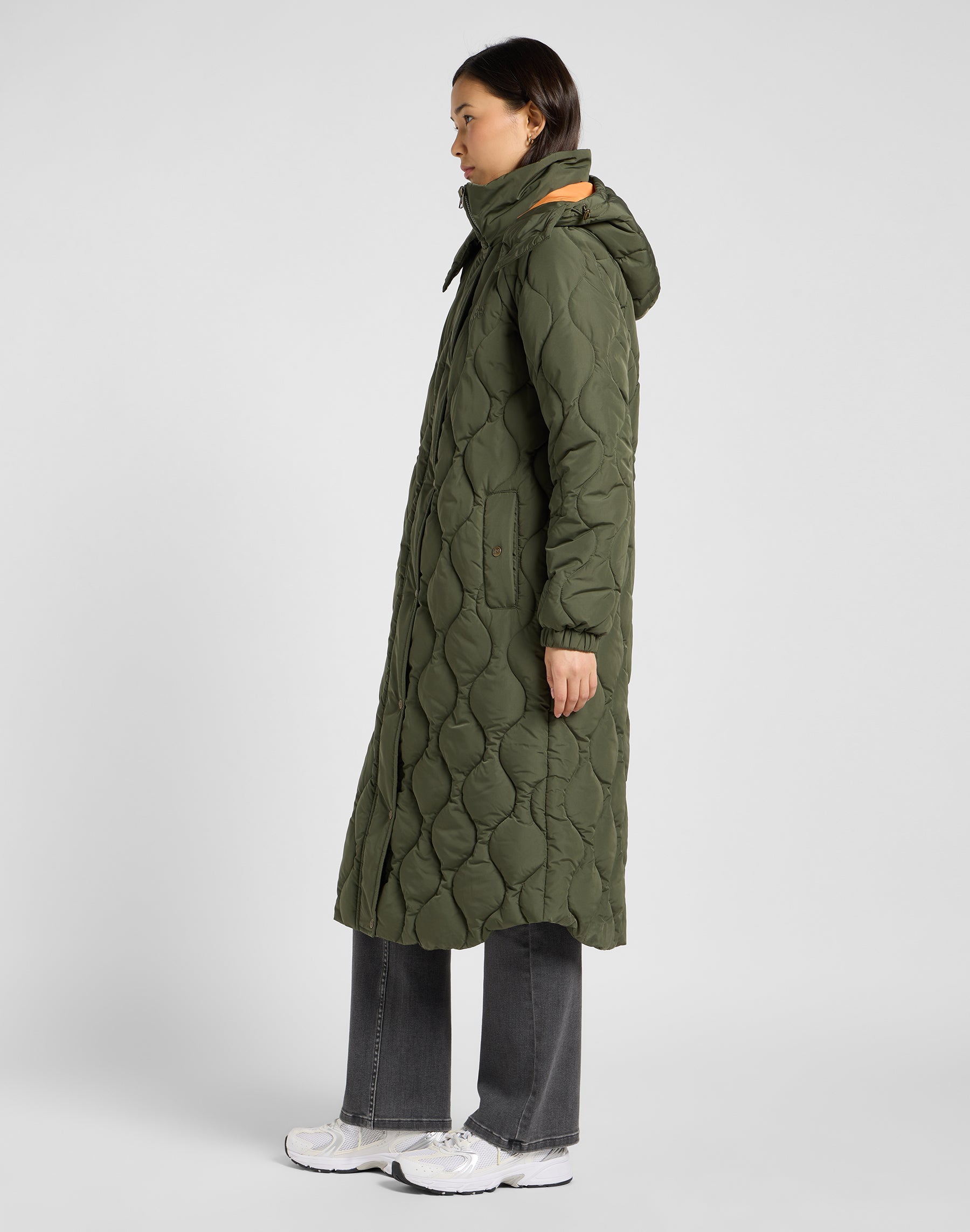 Long Puffer in Oak Moss Jacken Lee