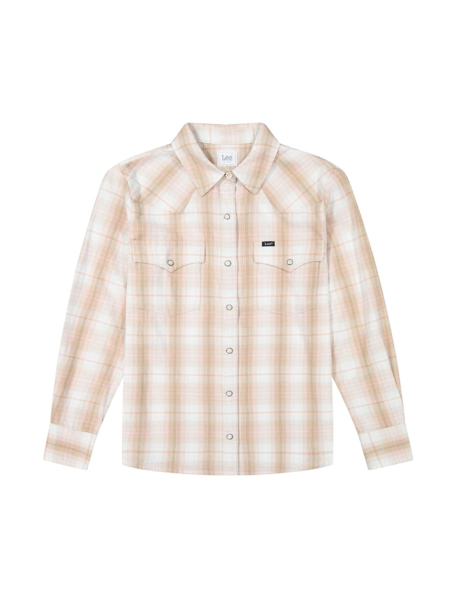 Regular Western Shirt in Khaki Plaid