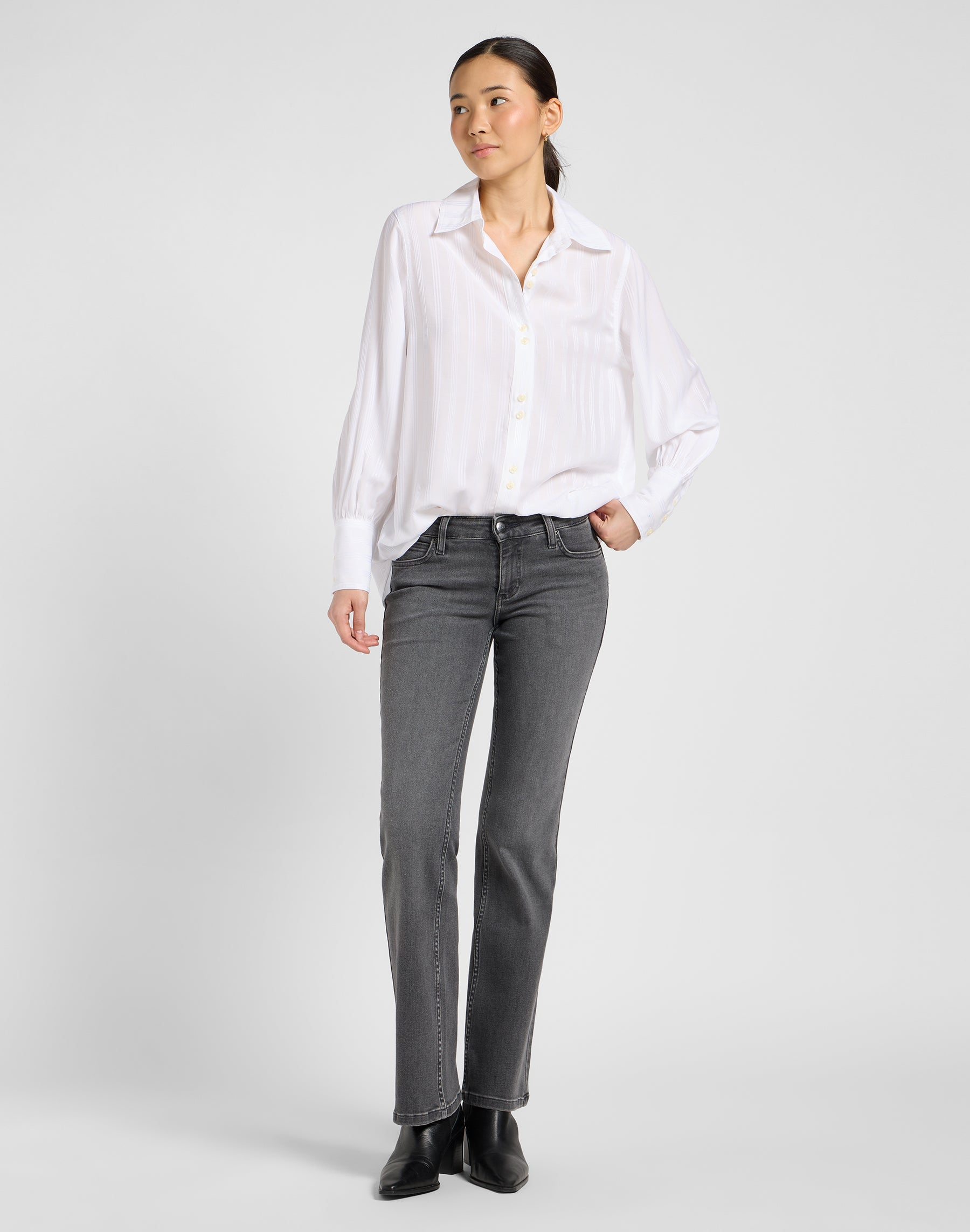 Balloon Sleeve Shirt in Bright White Hemden Lee