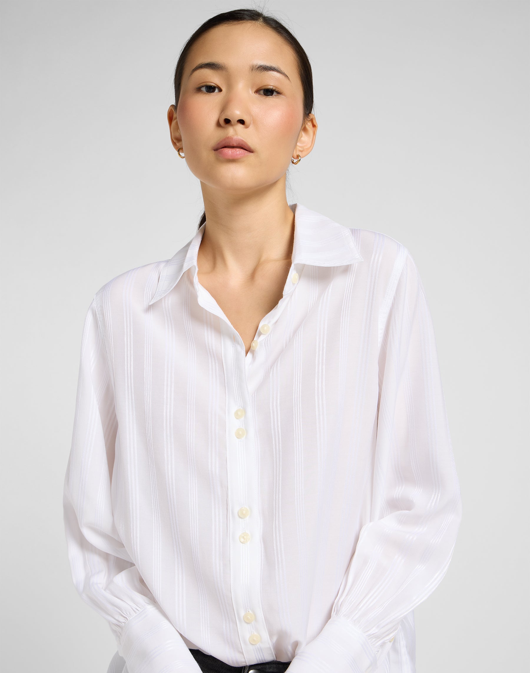 Balloon Sleeve Shirt in Bright White Hemden Lee
