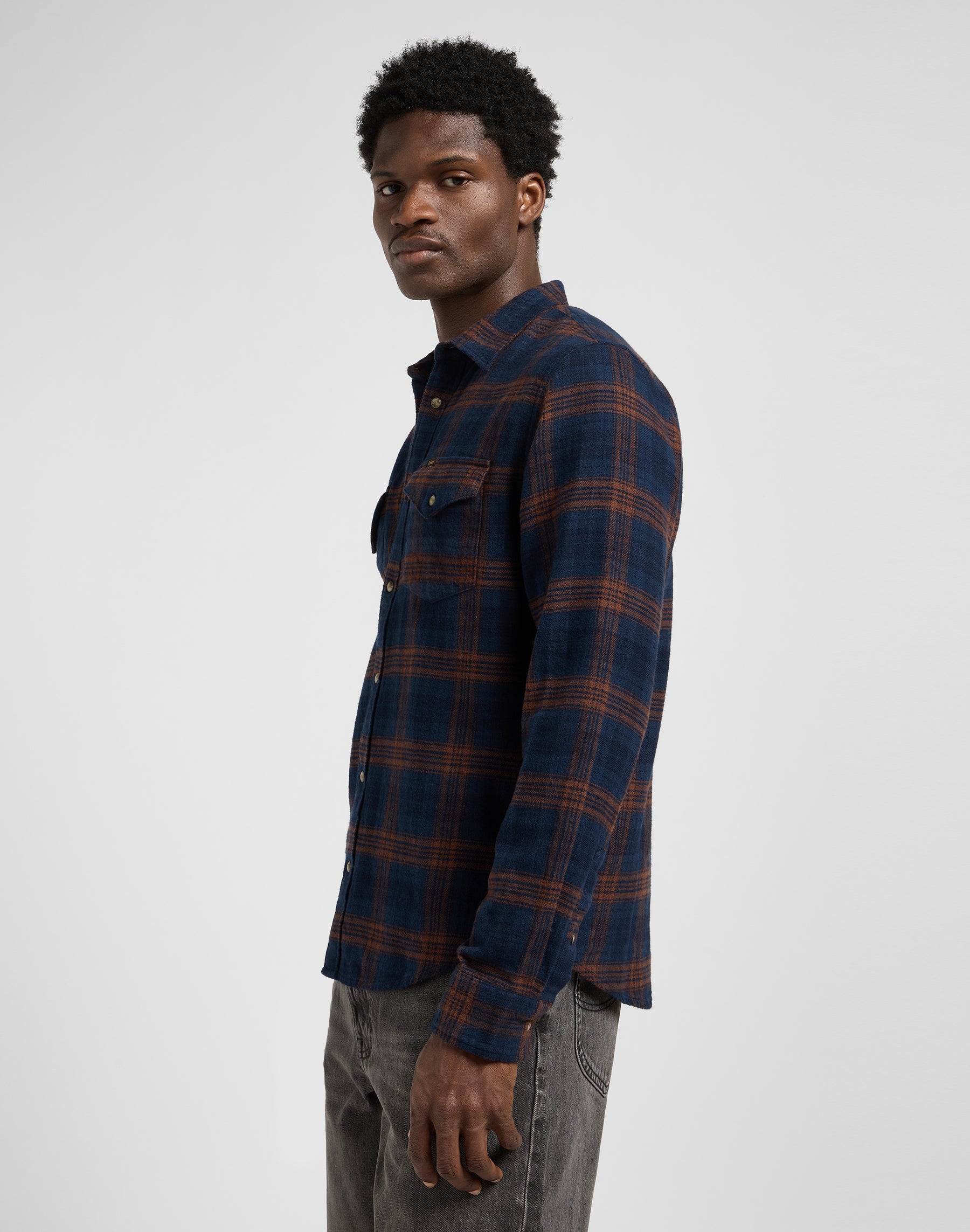 Clean Western Shirt in Luxe Rivet Navy Hemden Lee