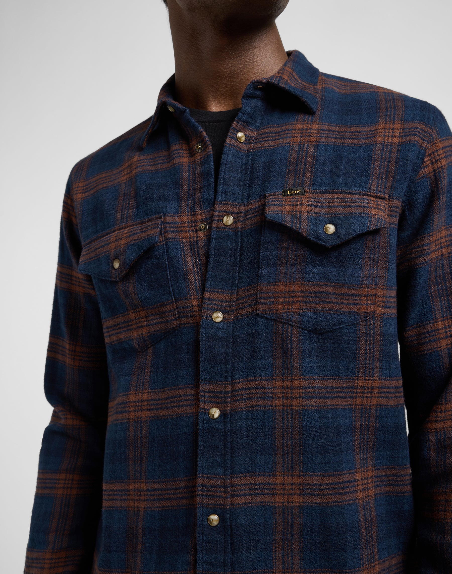 Clean Western Shirt in Luxe Rivet Navy Hemden Lee