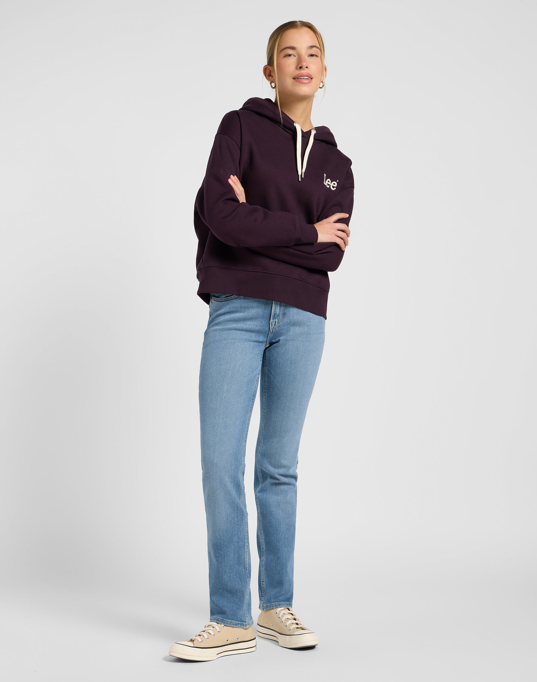 Essential Hoodie in Deep Wine Kapuzenpullover Lee
