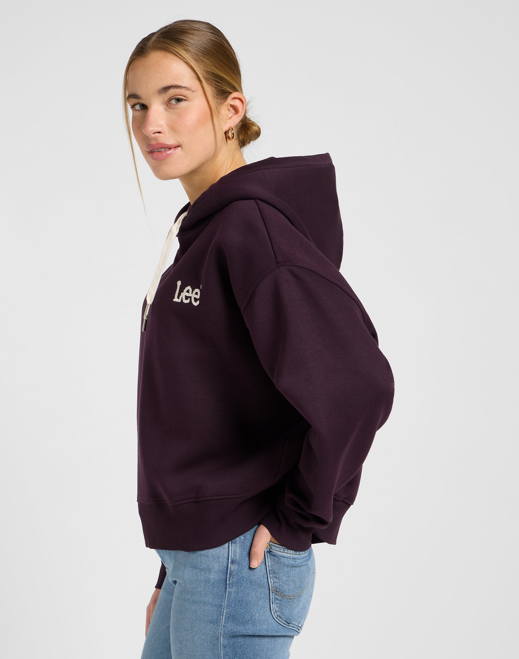 Essential Hoodie in Deep Wine Kapuzenpullover Lee