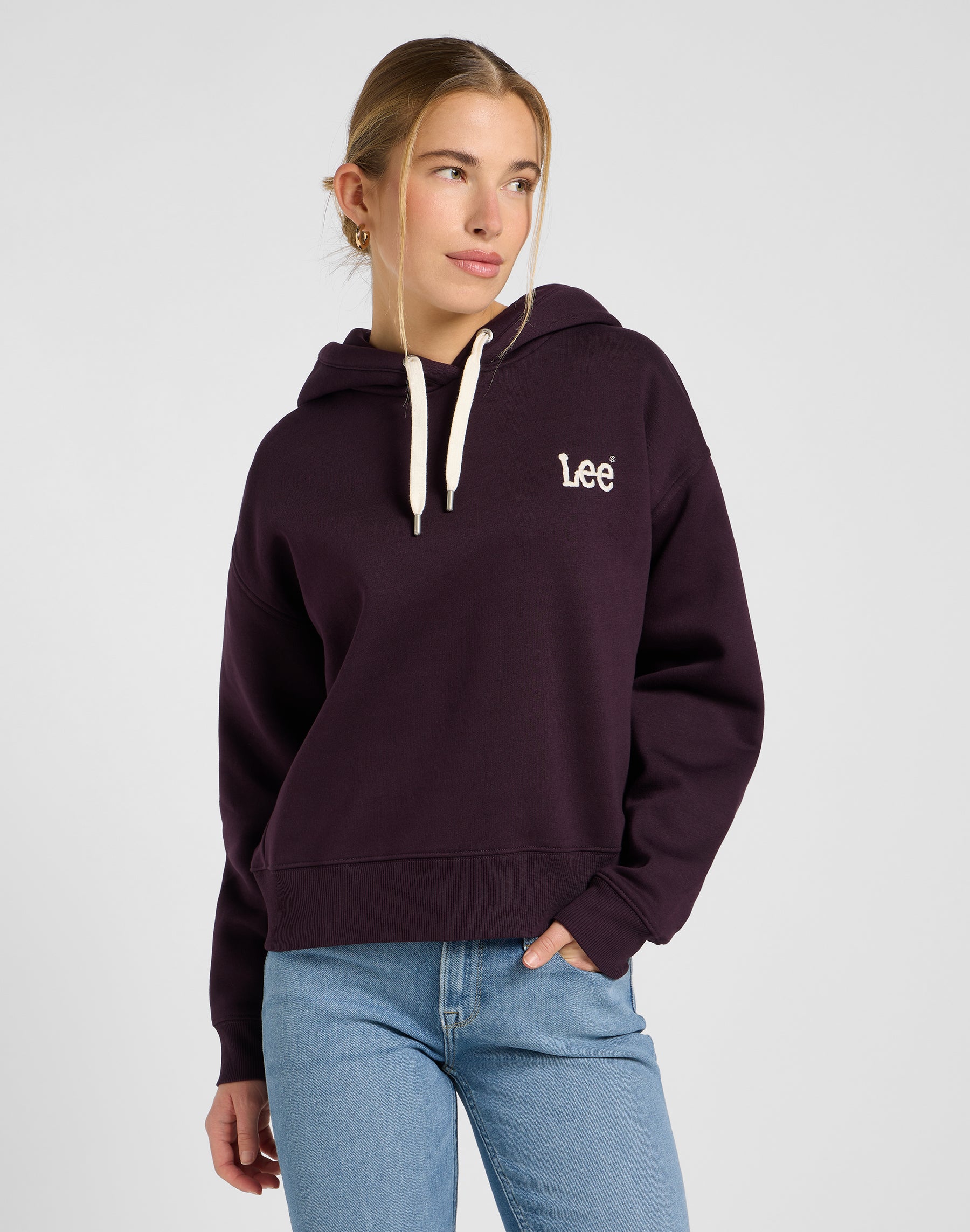 Essential Hoodie in Deep Wine Kapuzenpullover Lee