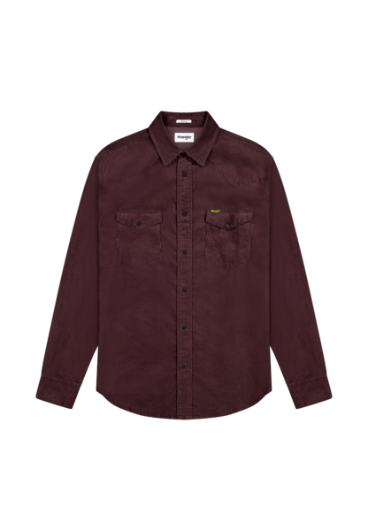 Western Cord Shirt in Mahogany