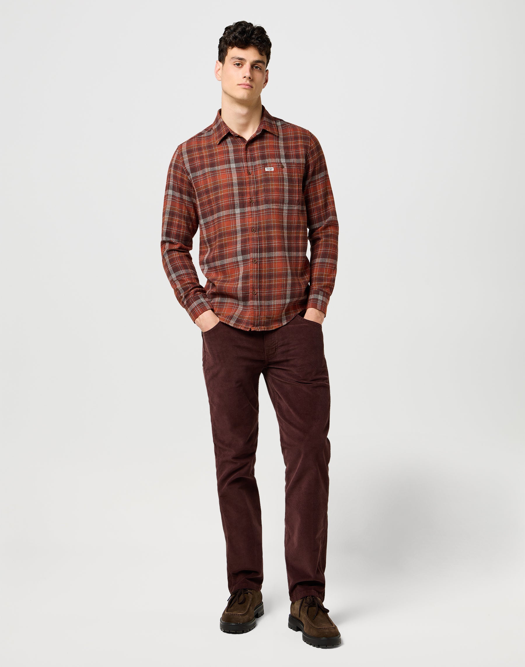 1 Pkt Flannel Shirt in Fired Brick Hemden Wrangler