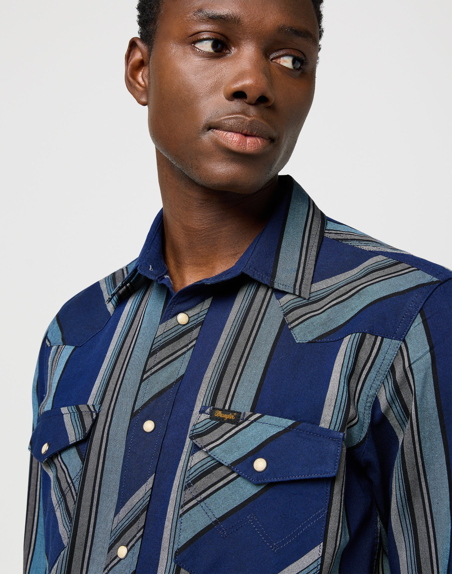 Western Indigo Shirt in Vintage Blue Hemden Wrangler