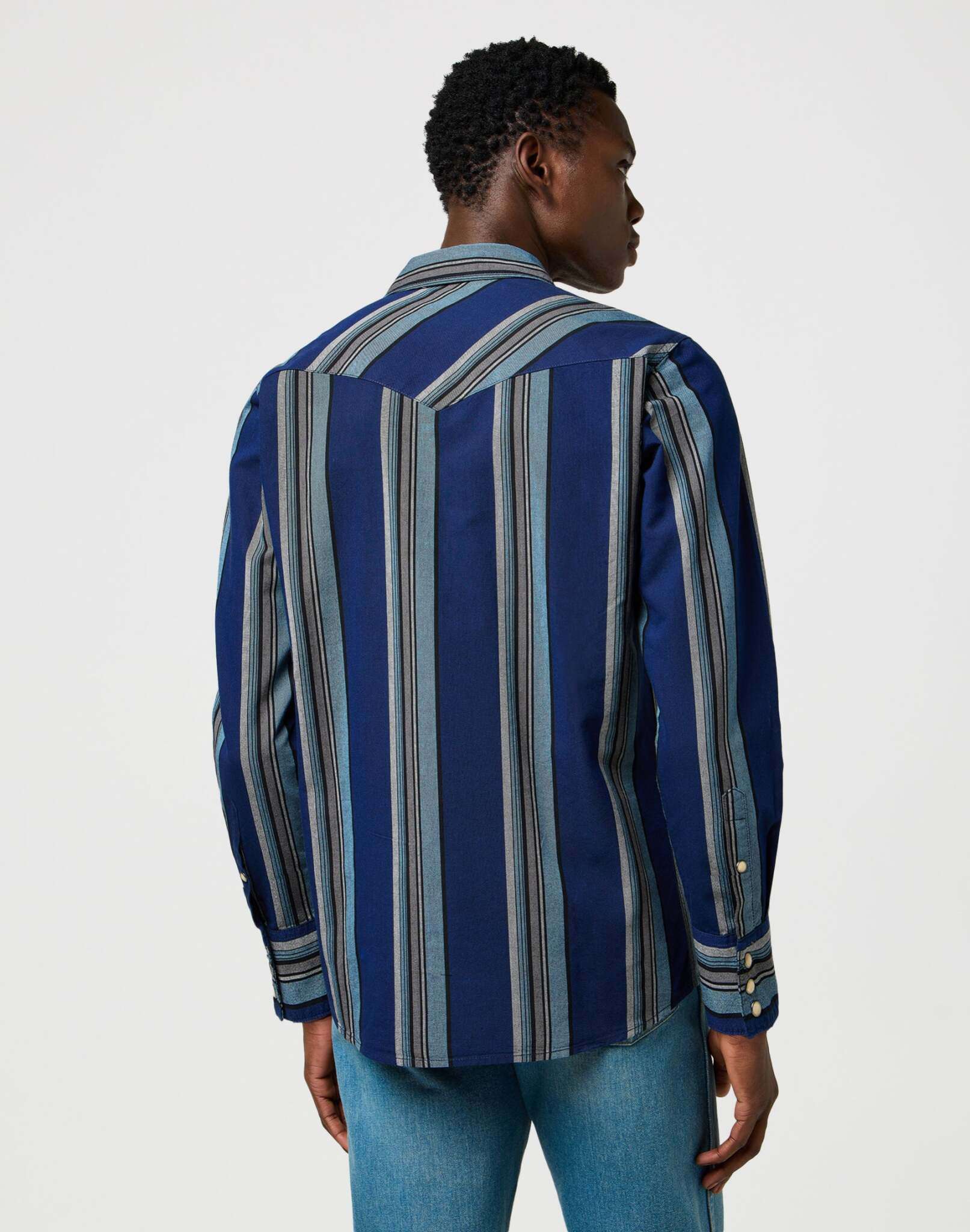 Western Indigo Shirt in Vintage Blue Hemden Wrangler