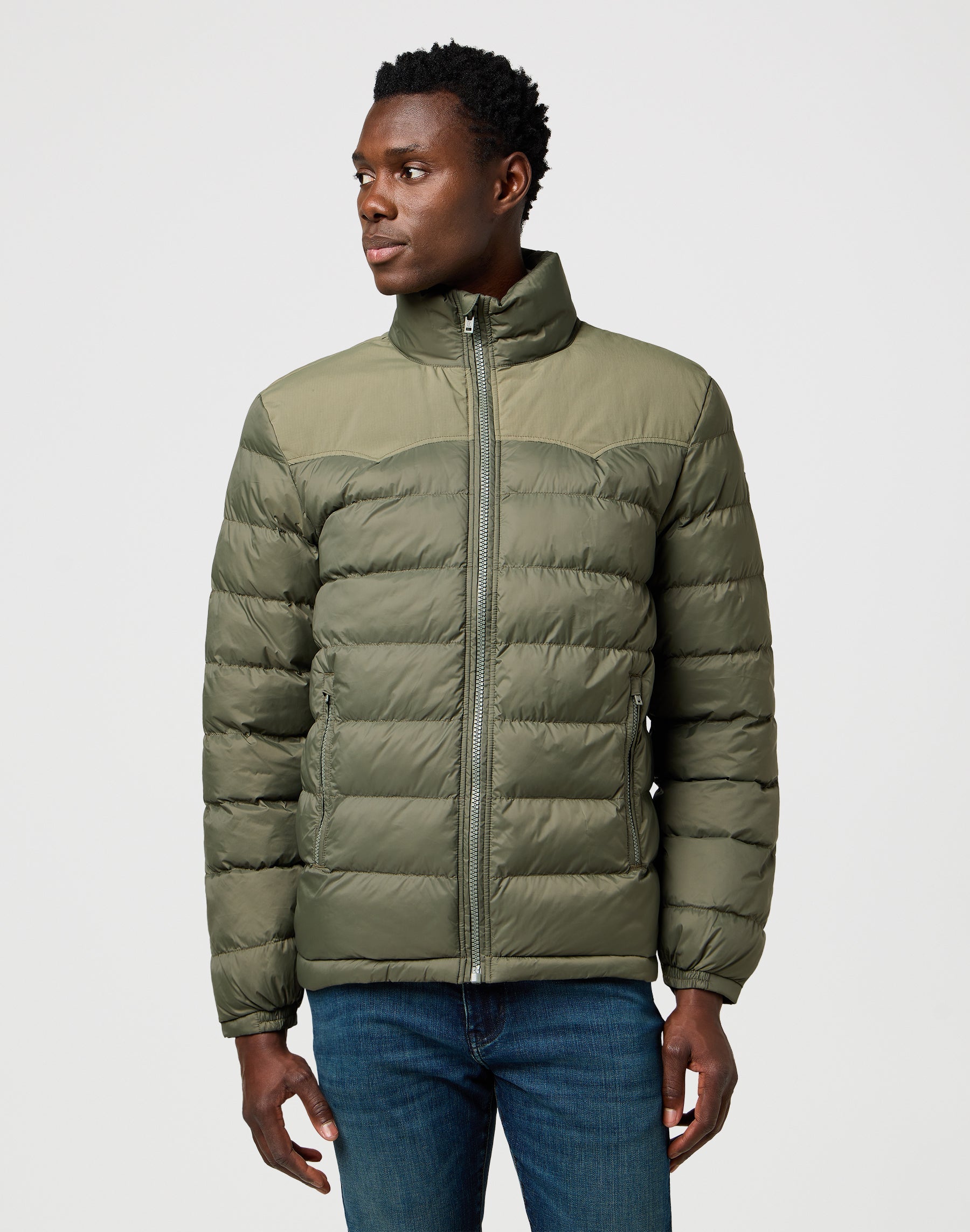Packable Puffer in Dusty Olive Jacken Wrangler