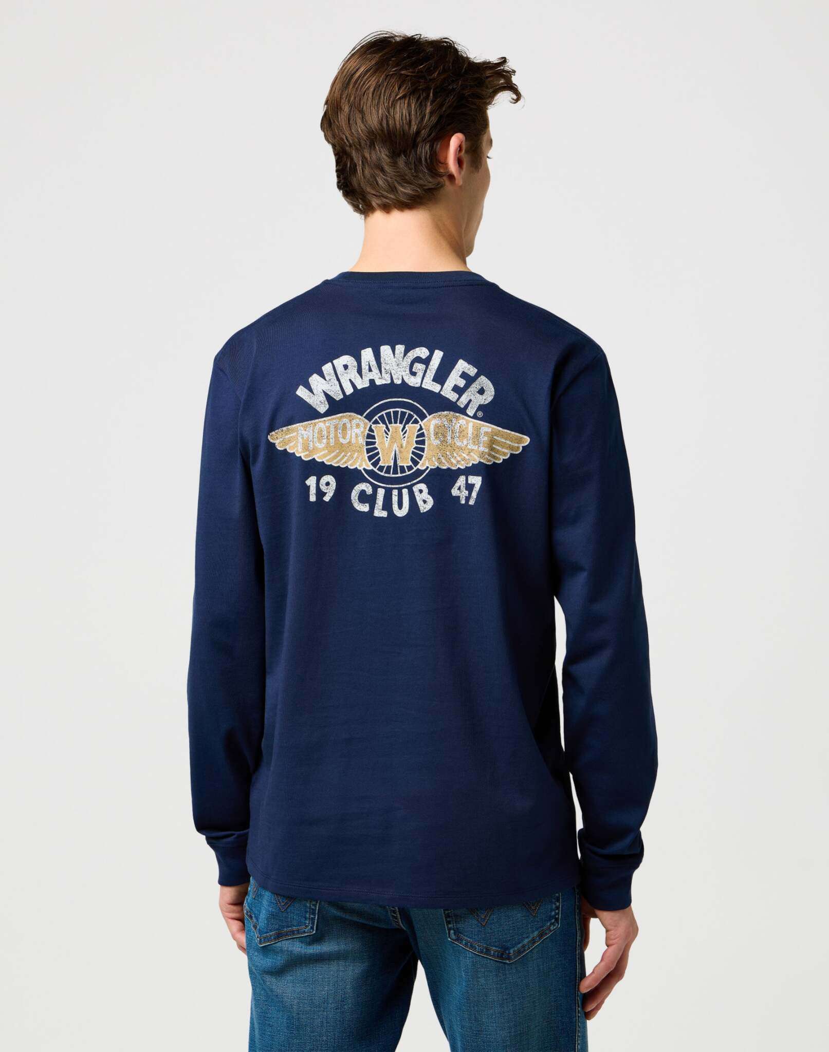 Ls Americana Tee in Navy T-Shirts Wrangler