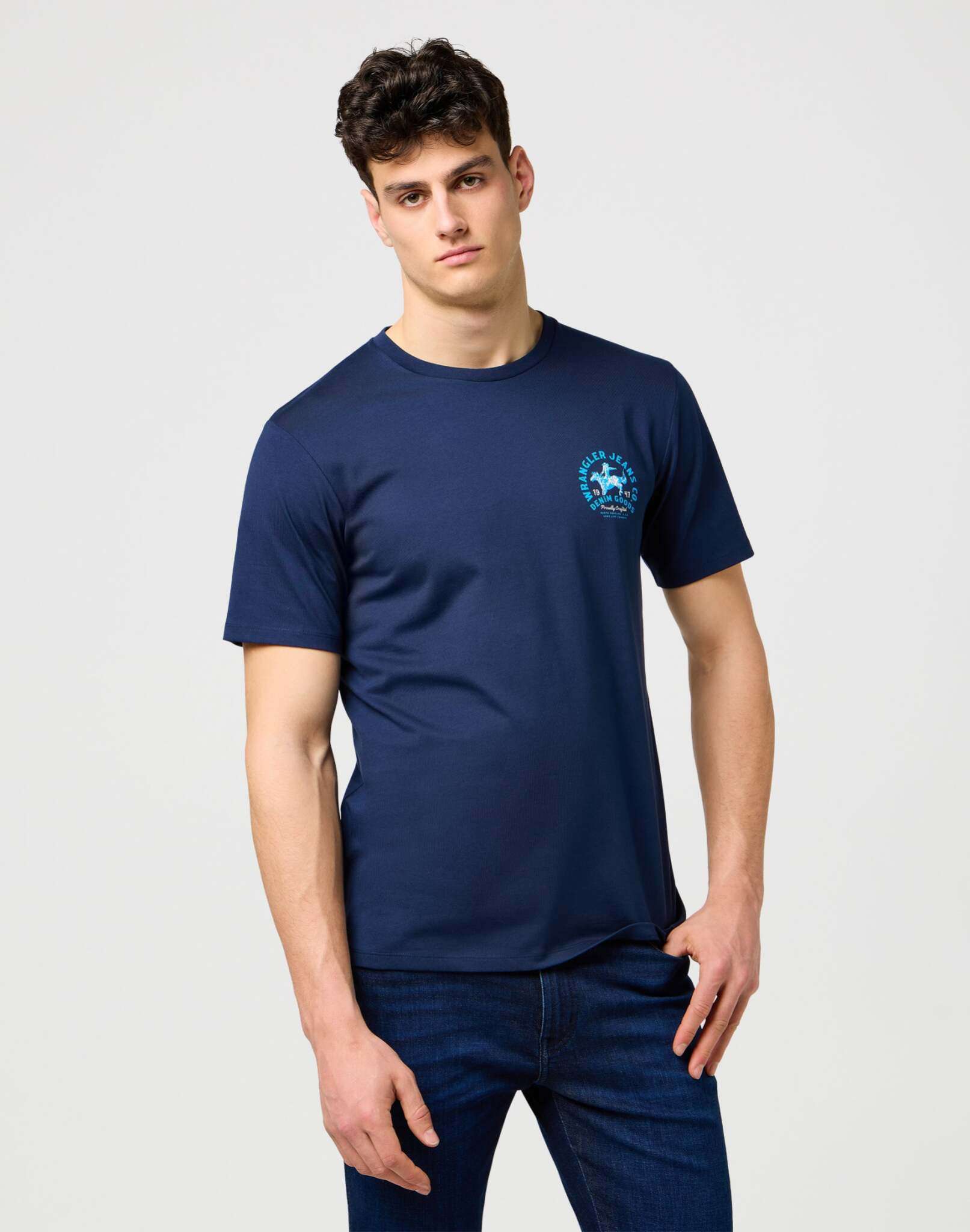 Small Graphic Tee in Navy T-Shirts Wrangler