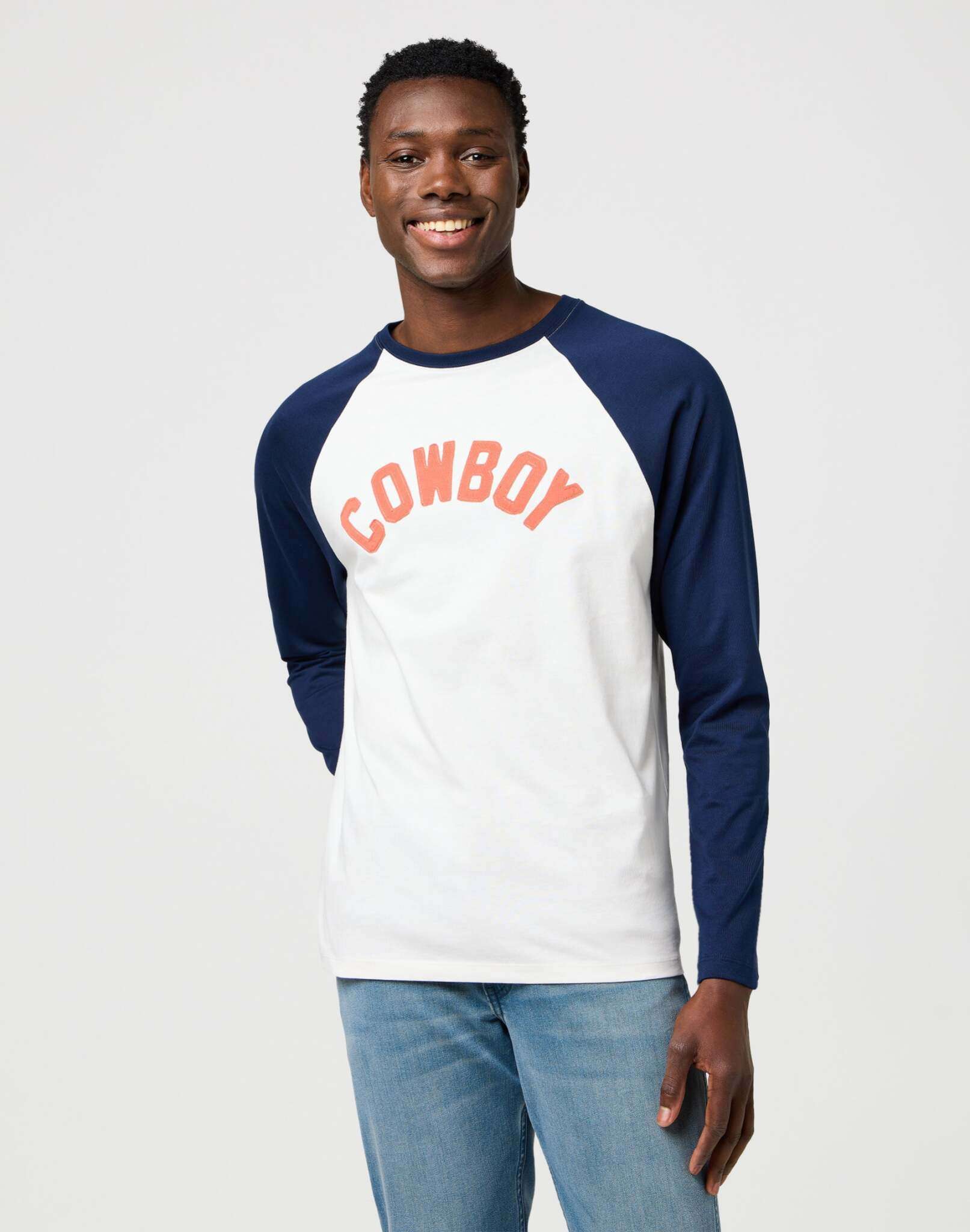 Ls Baseball Tee in Black Iris T-Shirts Wrangler