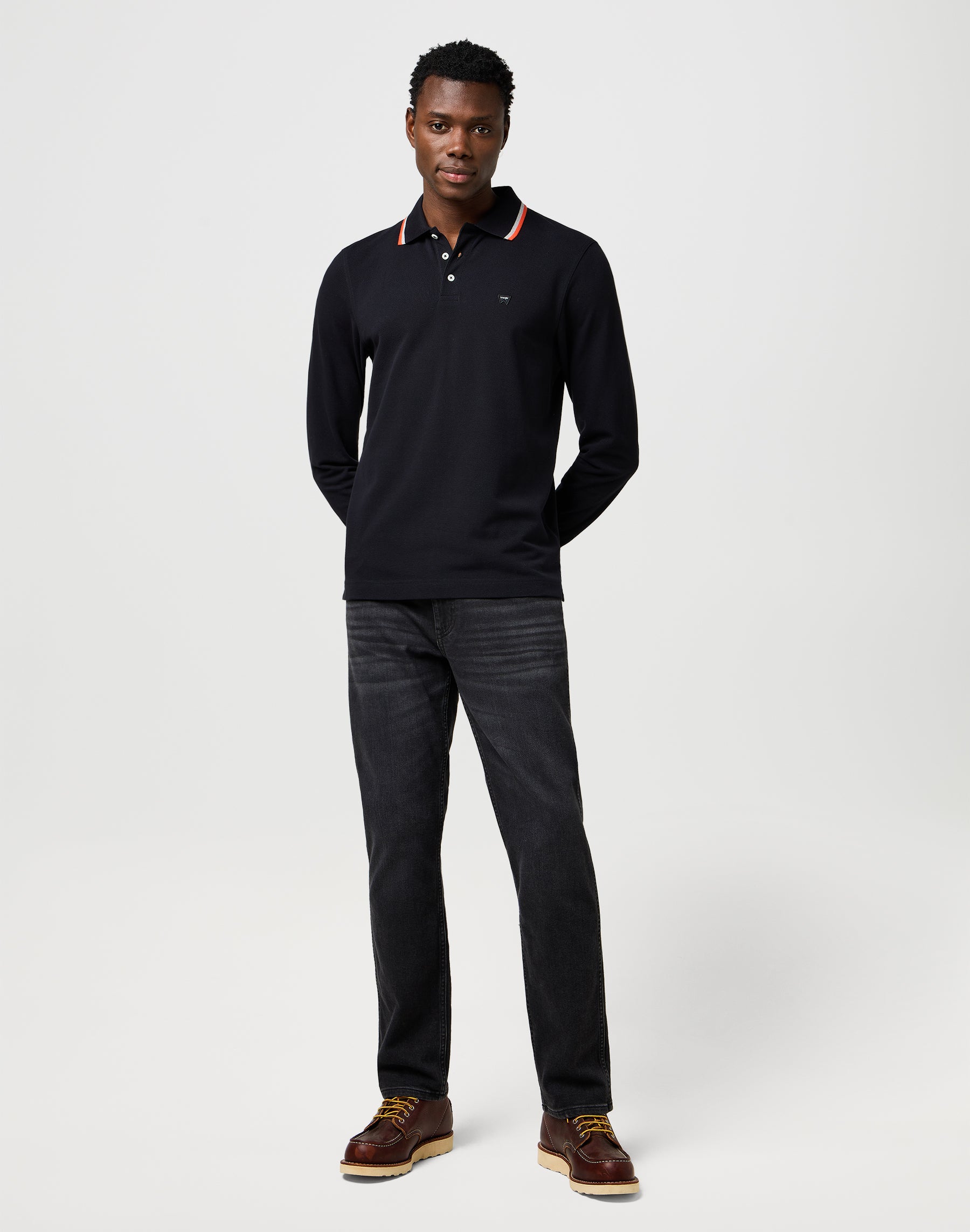 Ls Polo Shirt in Black T-Shirts Wrangler