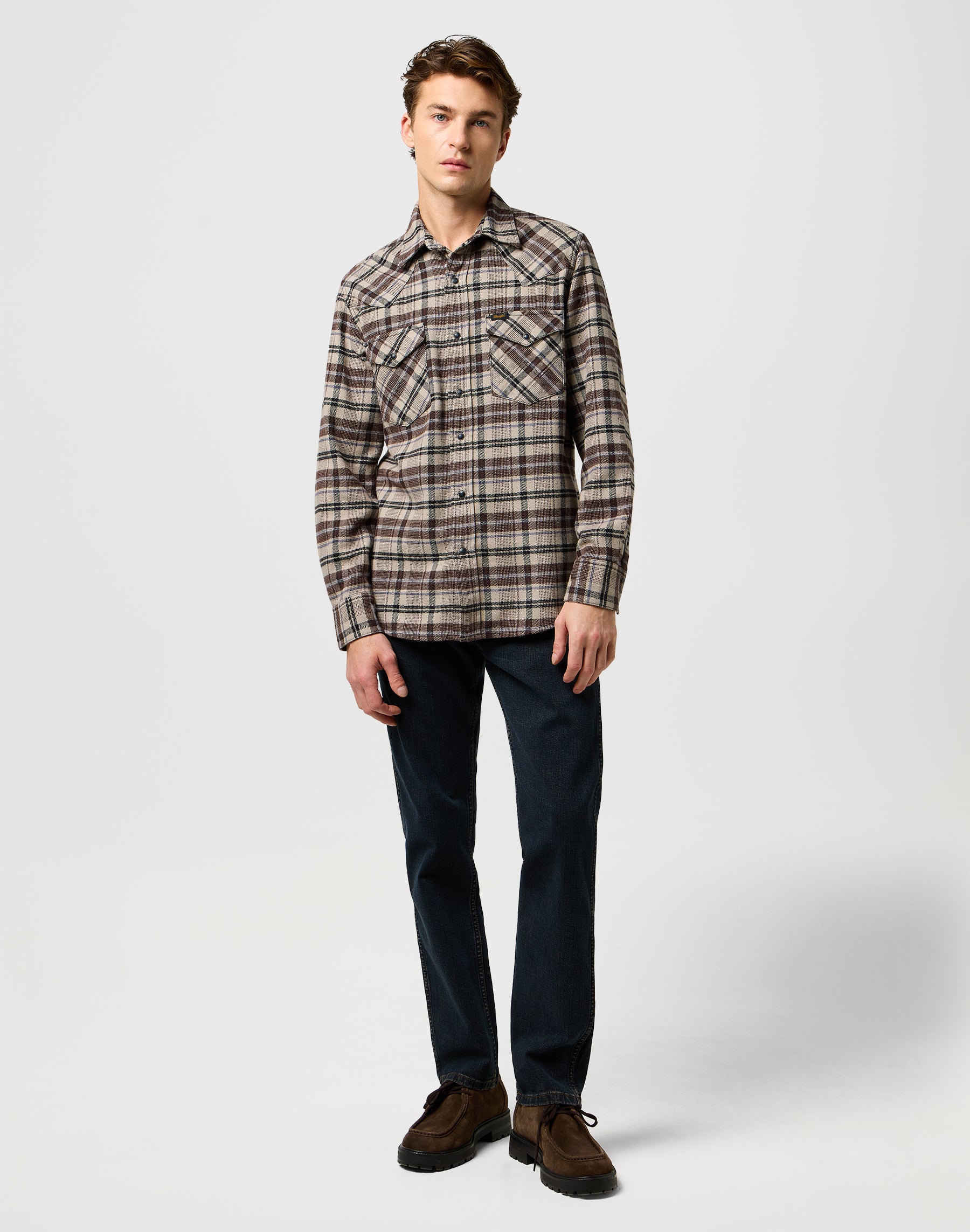 Western Shirt in Rich Black Hemden Wrangler