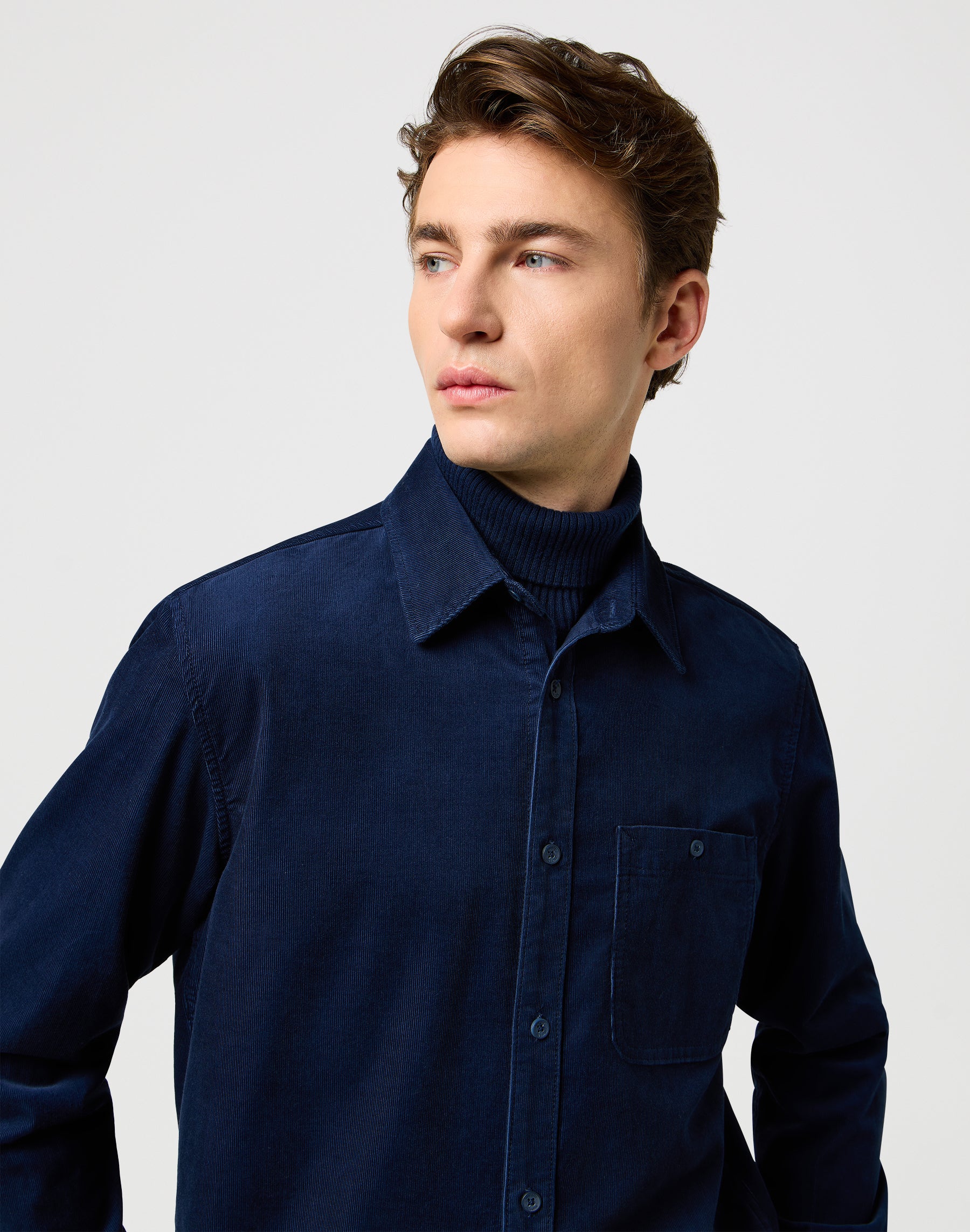 1 Pkt Corduroy Shirt in Navy Hemden Wrangler