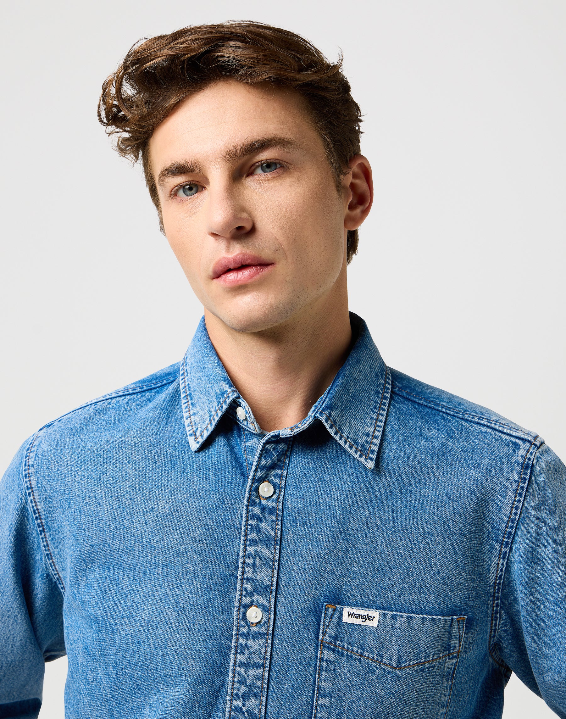 1 Pkt Shirt in Indigo Valley Hemden Wrangler