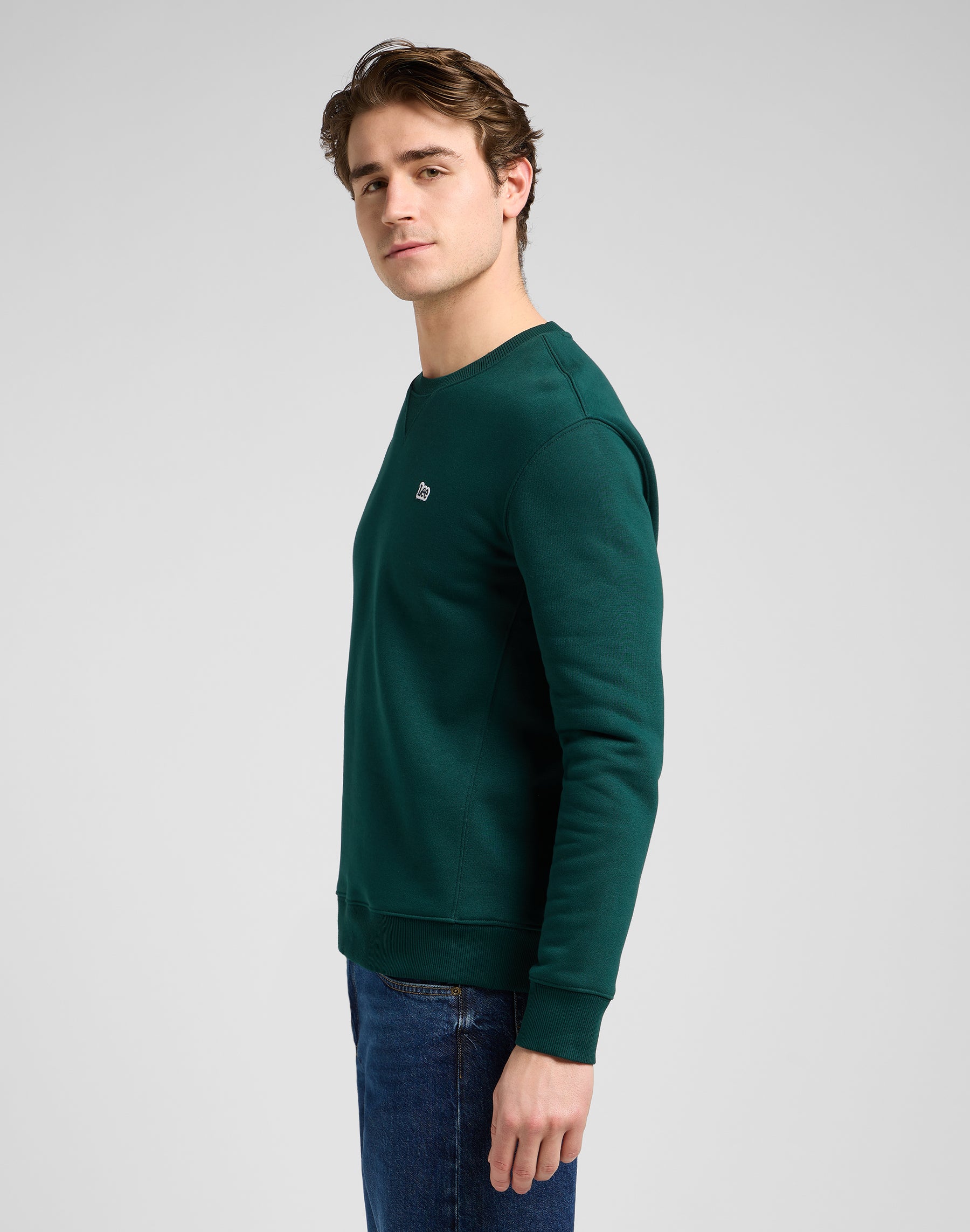 Patch Crew Sws in Jade Forest Sweatshirts Lee