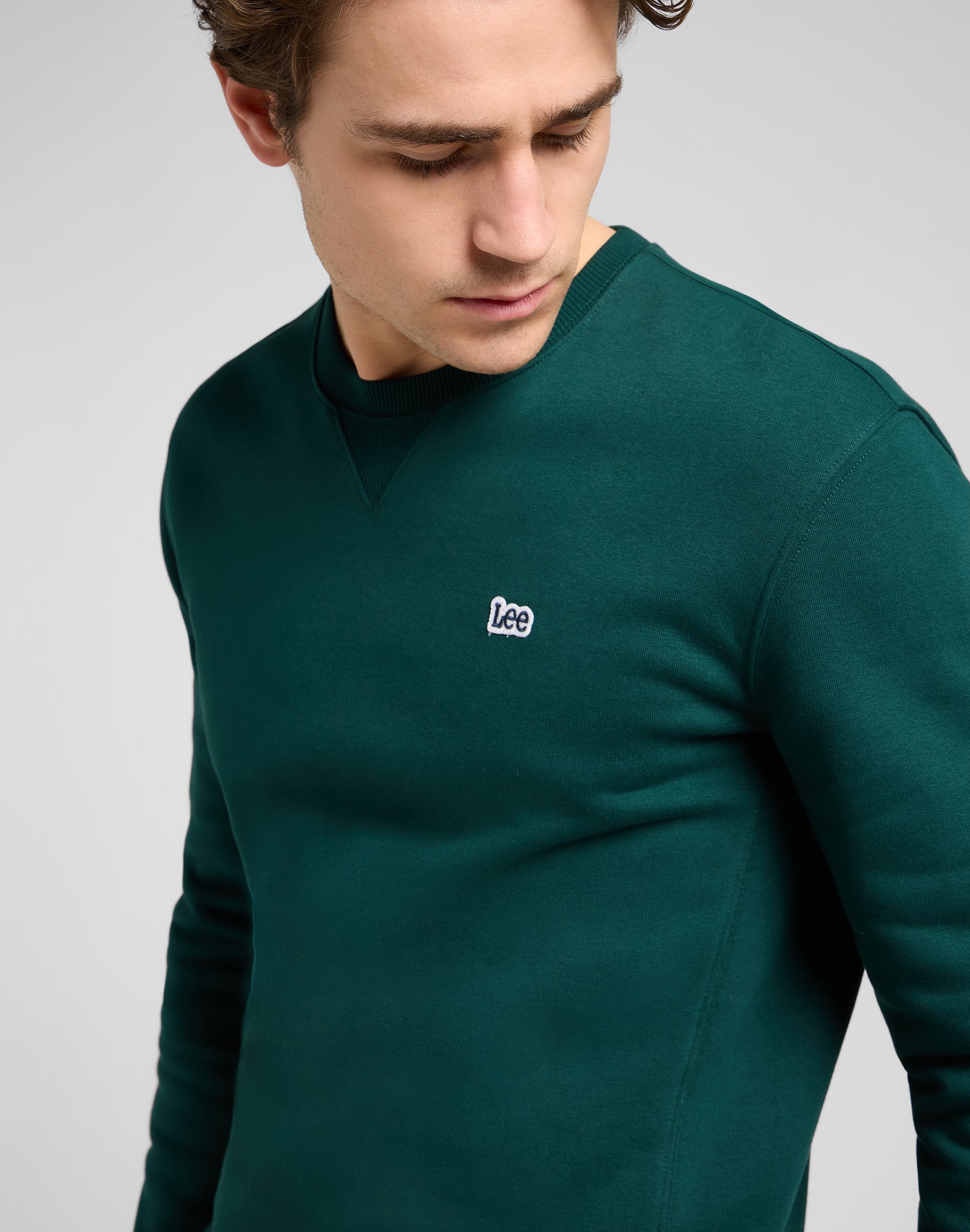 Patch Crew Sws in Jade Forest Sweatshirts Lee