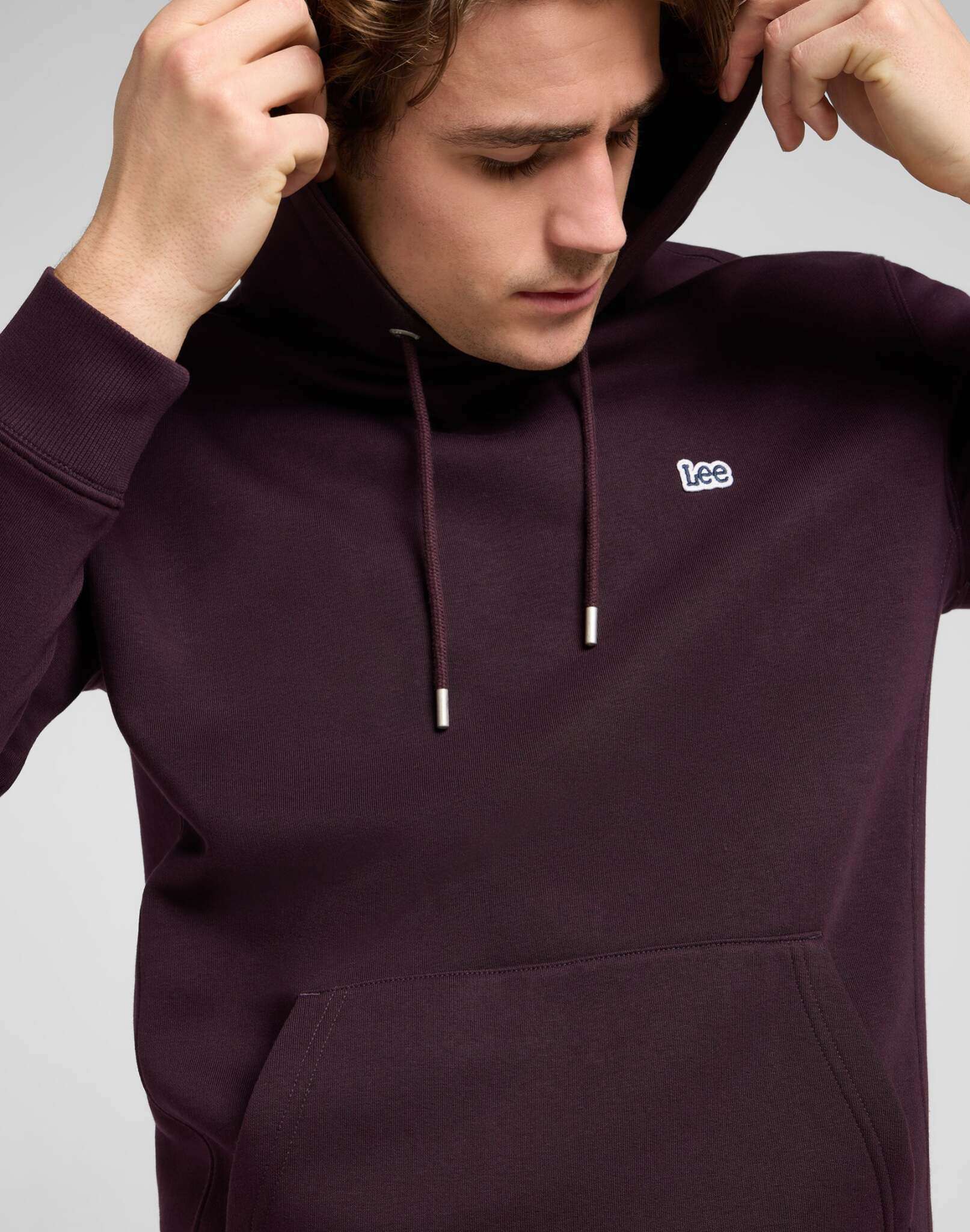 Plain Hoodie in Deep Wine Kapuzenpullover Lee
