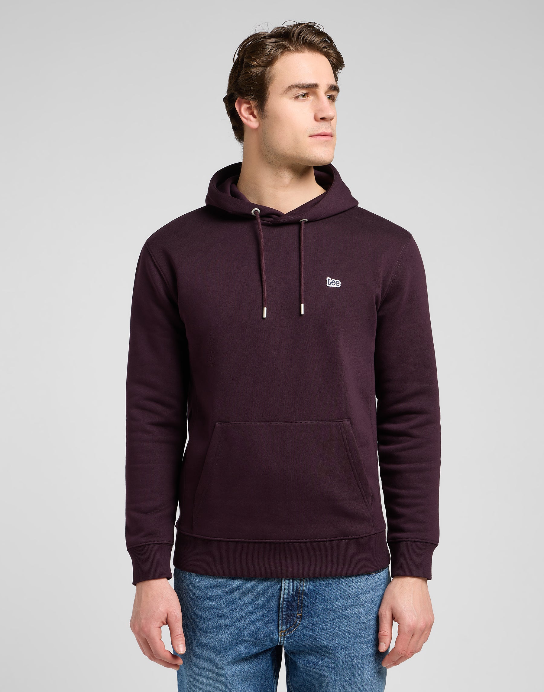Plain Hoodie in Deep Wine Kapuzenpullover Lee