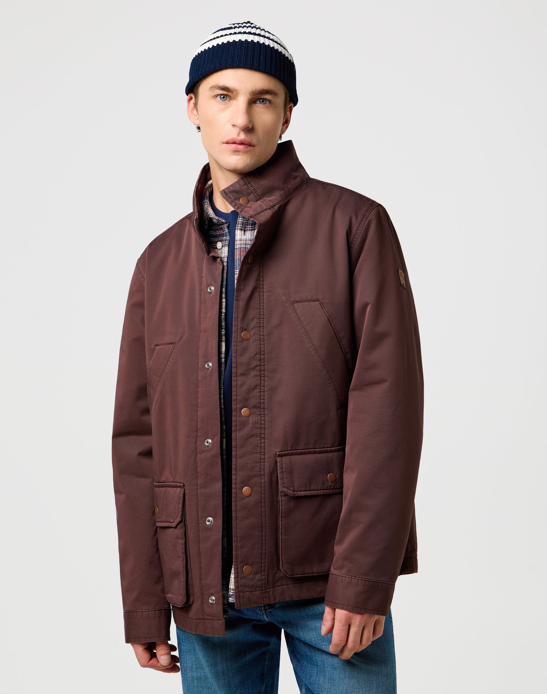 Striped Beanie in Dark Navy Mützen Wrangler