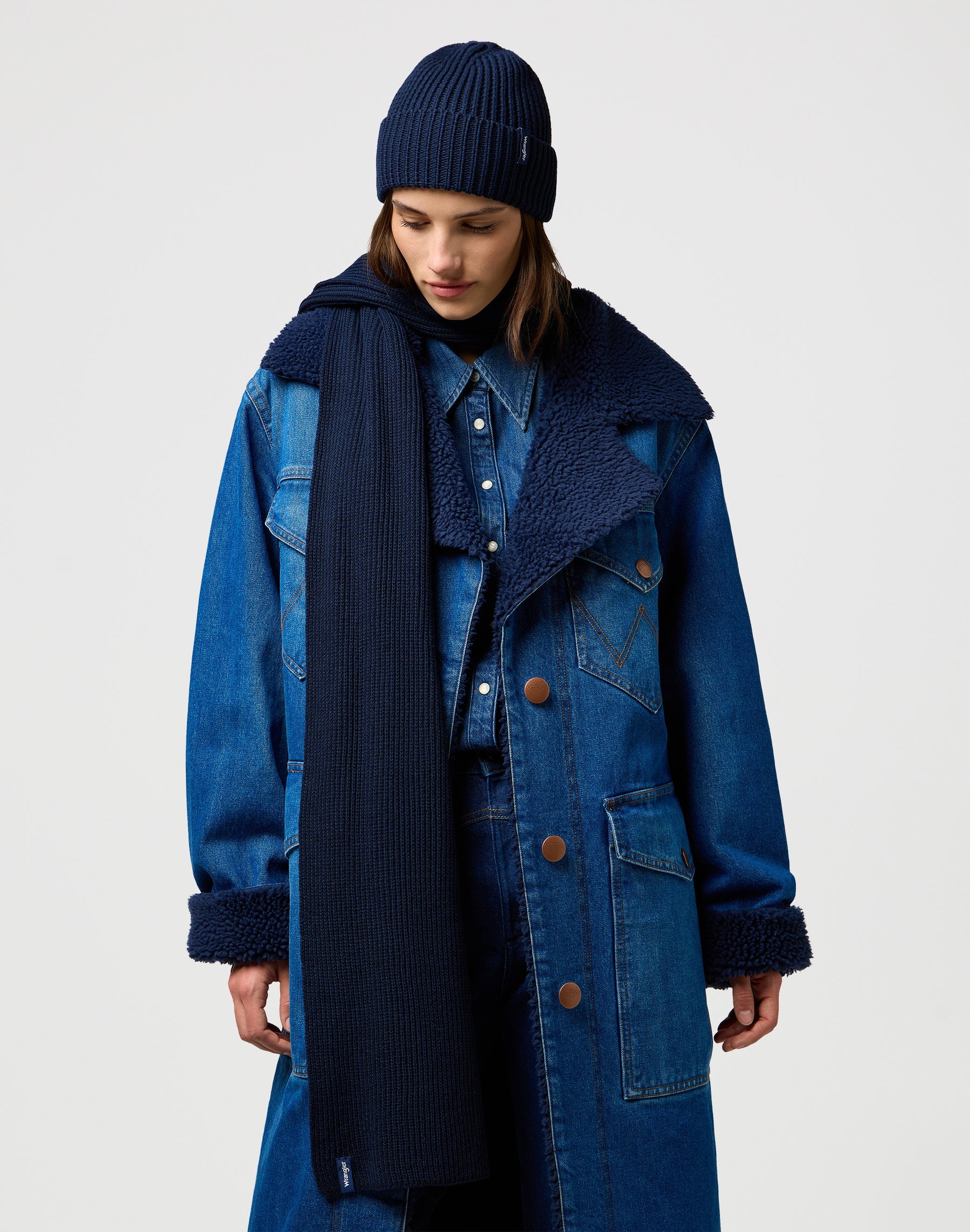 Scarf Beanie Set in Dark Navy Schals Wrangler