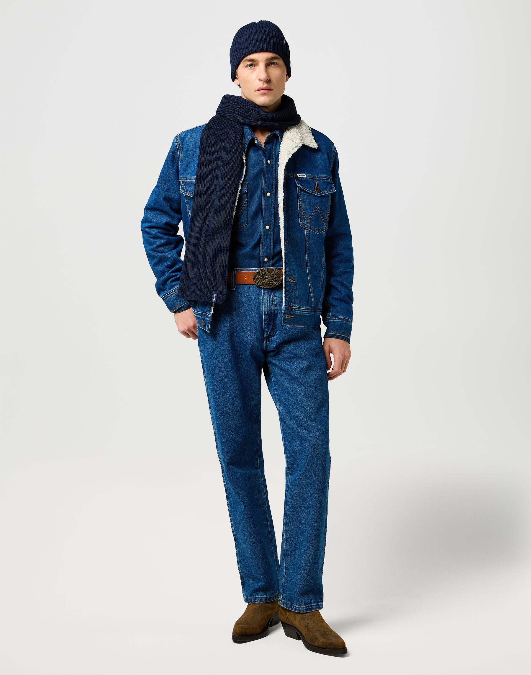 Scarf Beanie Set in Dark Navy Schals Wrangler