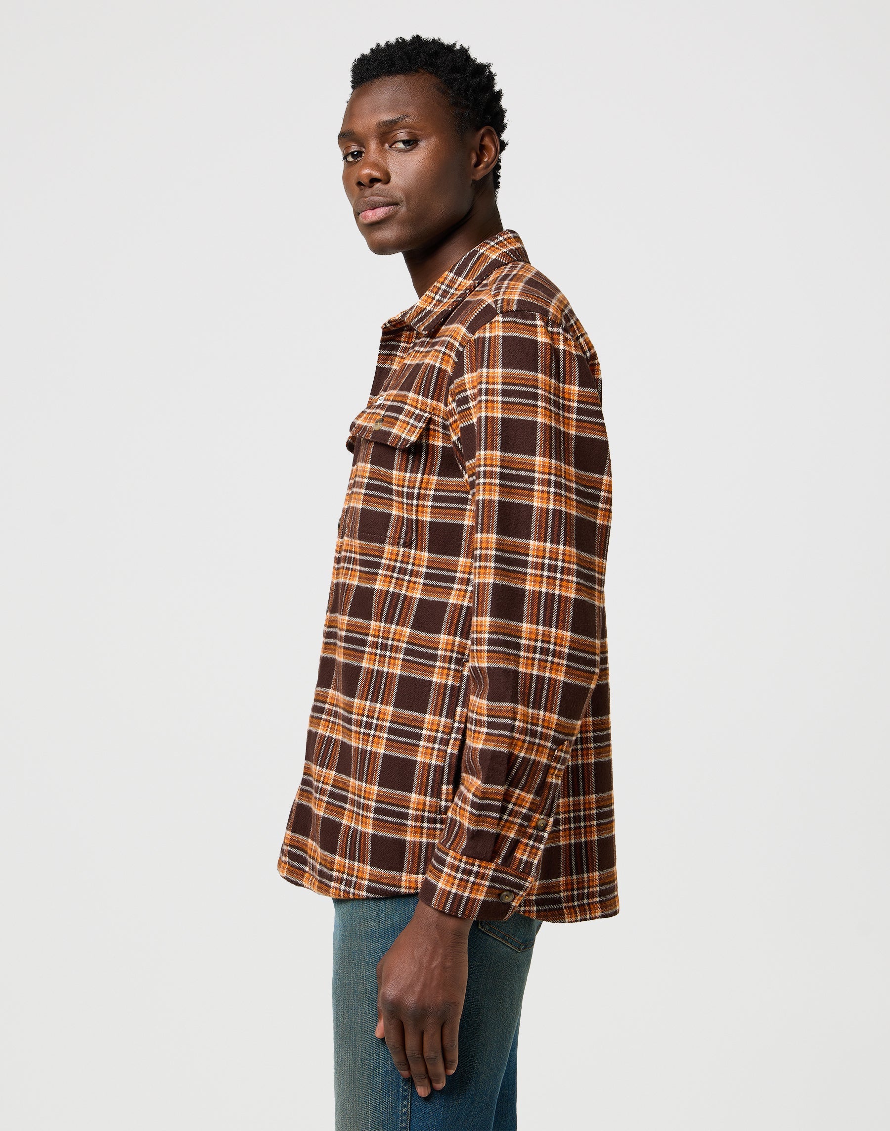 Overshirt in Deep Brown Hemden Wrangler