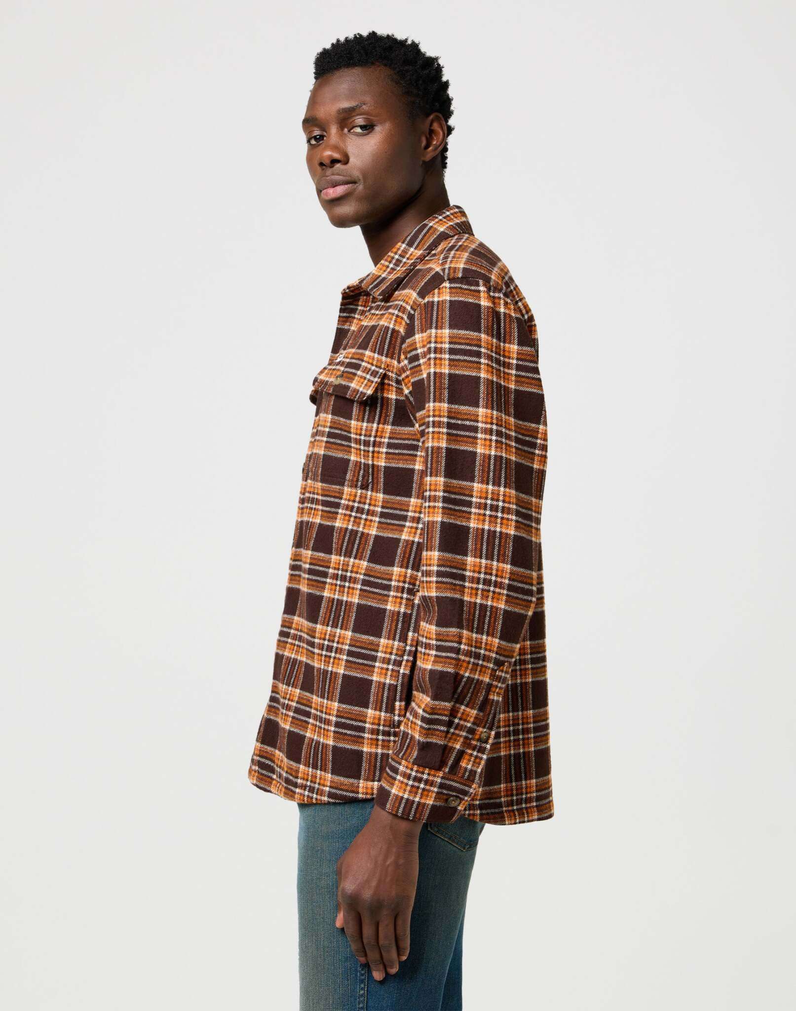 Overshirt in Deep Brown Hemden Wrangler