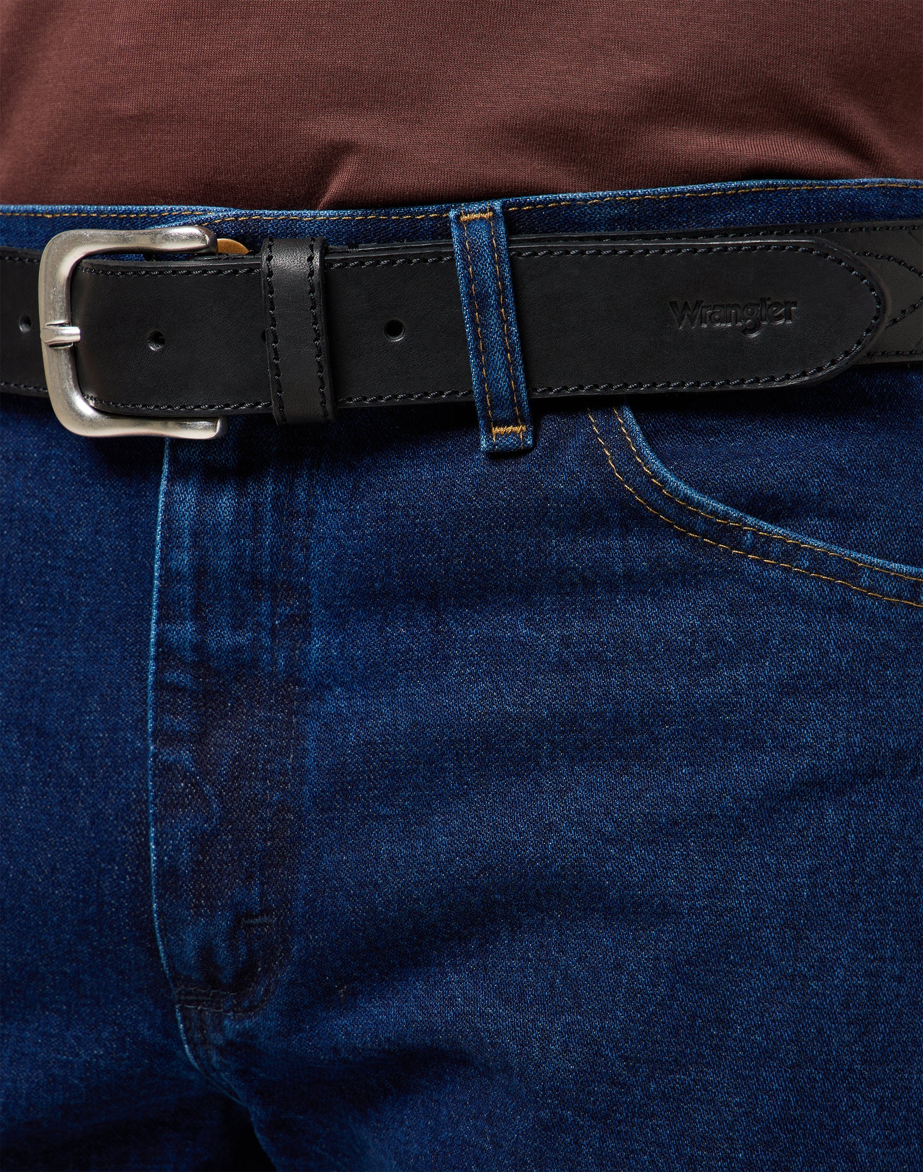 Western Stitch Belt in Black Gürtel Wrangler