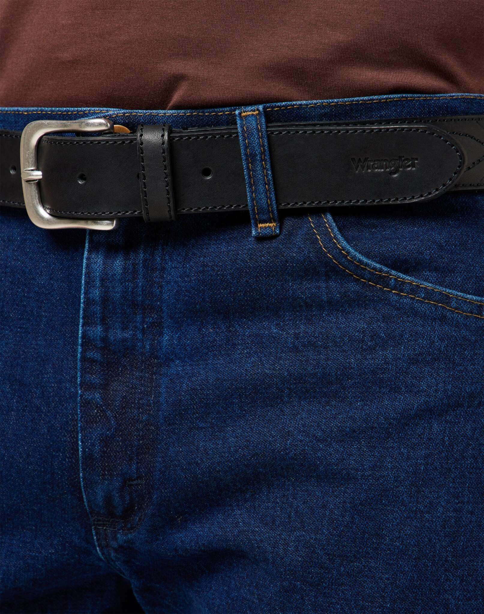 Western Stitch Belt in Black Gürtel Wrangler