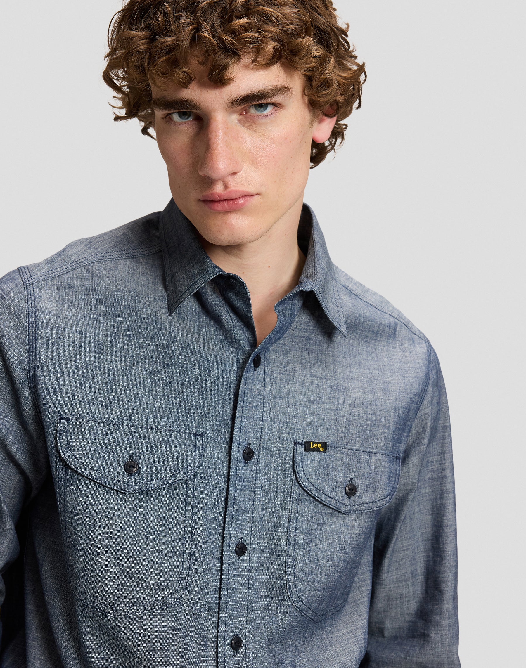 Jeanshemd 101 Heritage Workwear in Dry Blue Hemden Lee