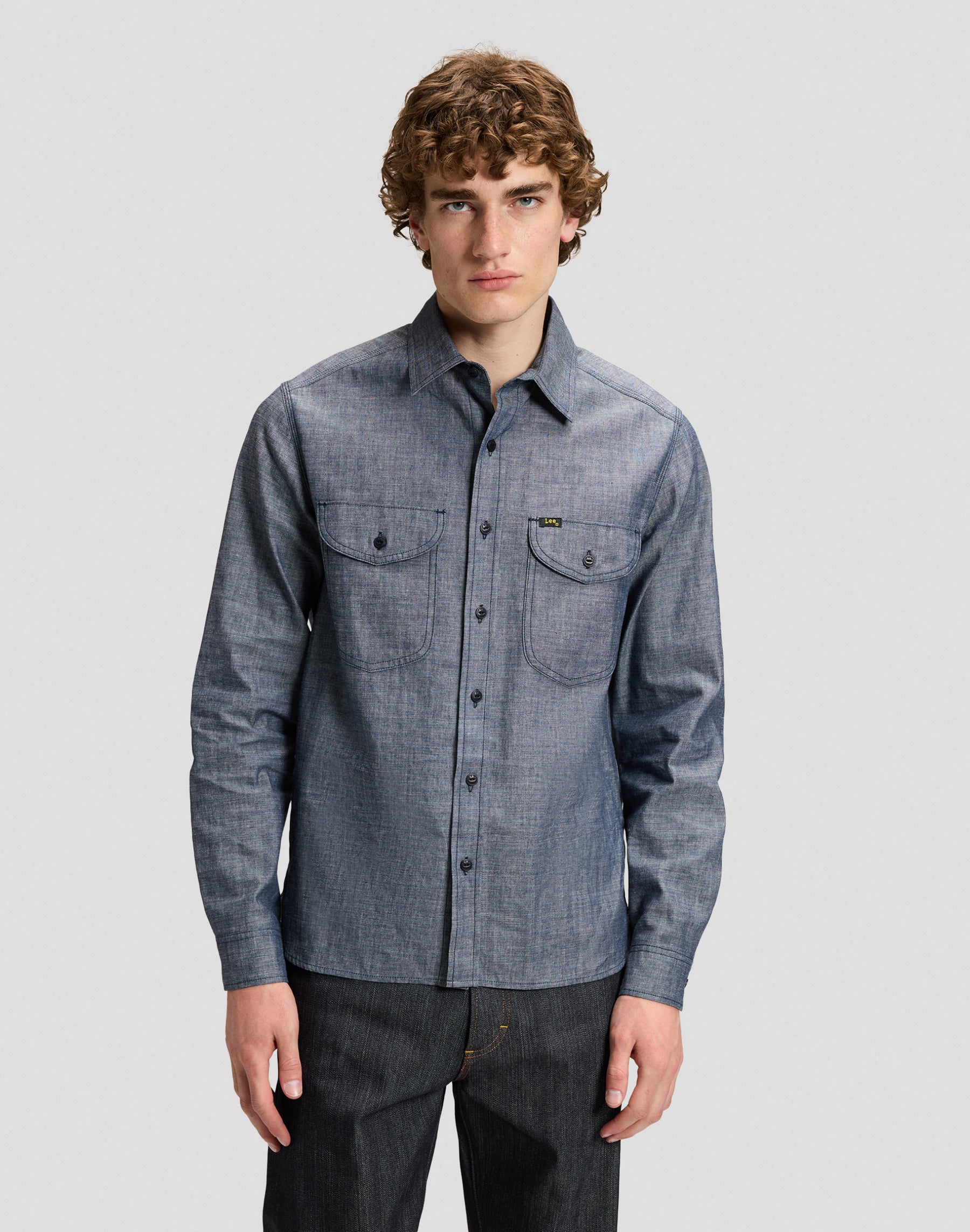 Jeanshemd 101 Heritage Workwear in Dry Blue Hemden Lee