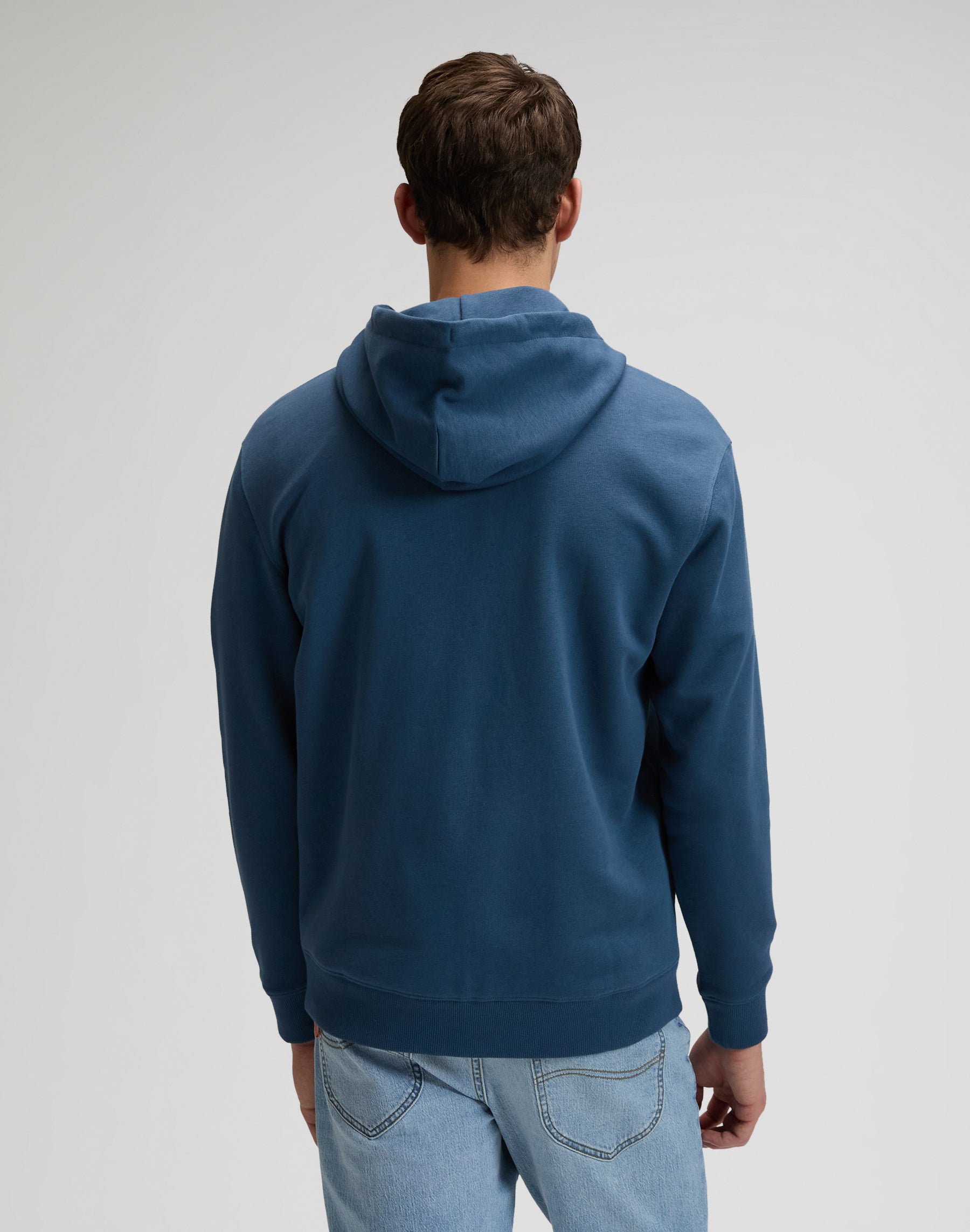 Ess Lee Full Zip Hoodie in Academy Blue Sweatshirts Lee