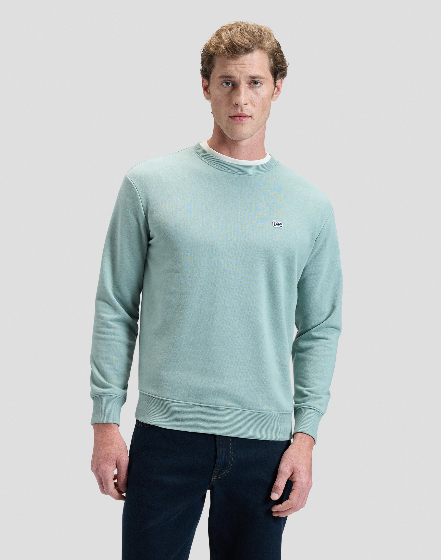 Sweat-shirt Patch Crew en Desert Sage Sweatshirts Lee