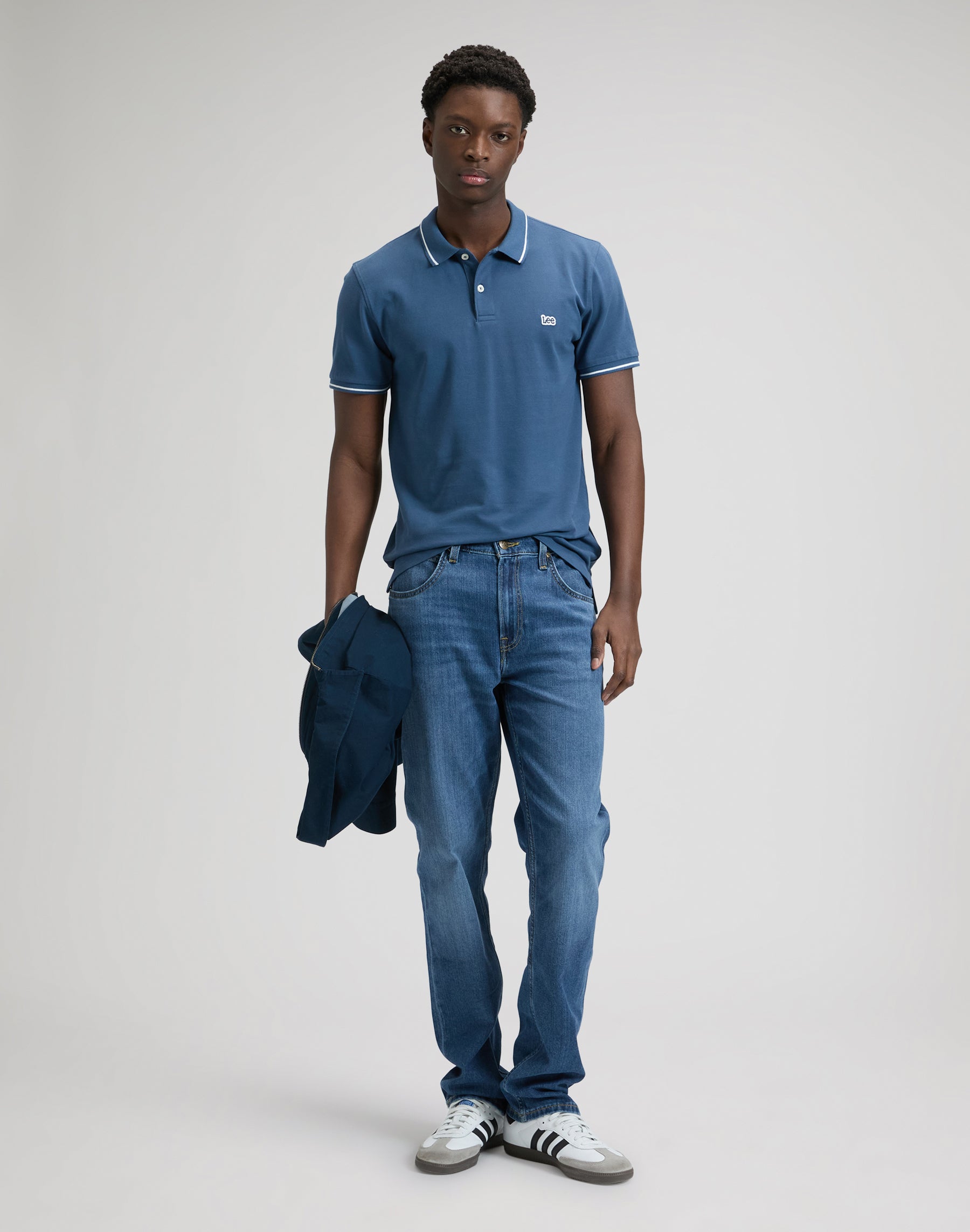Pique Polo in Academy Blue