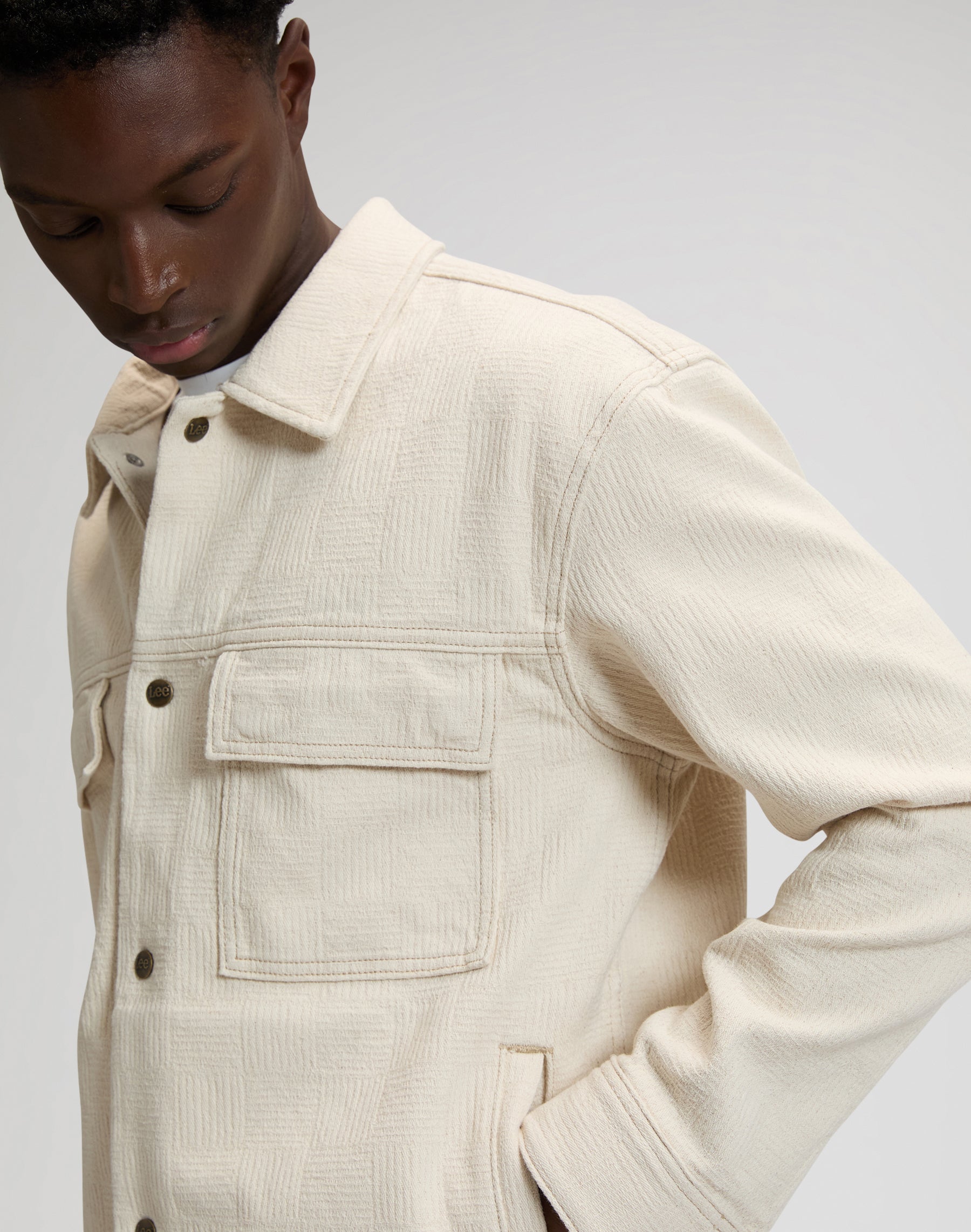 Jacquard Jacket in Natural Greige Jacken Lee