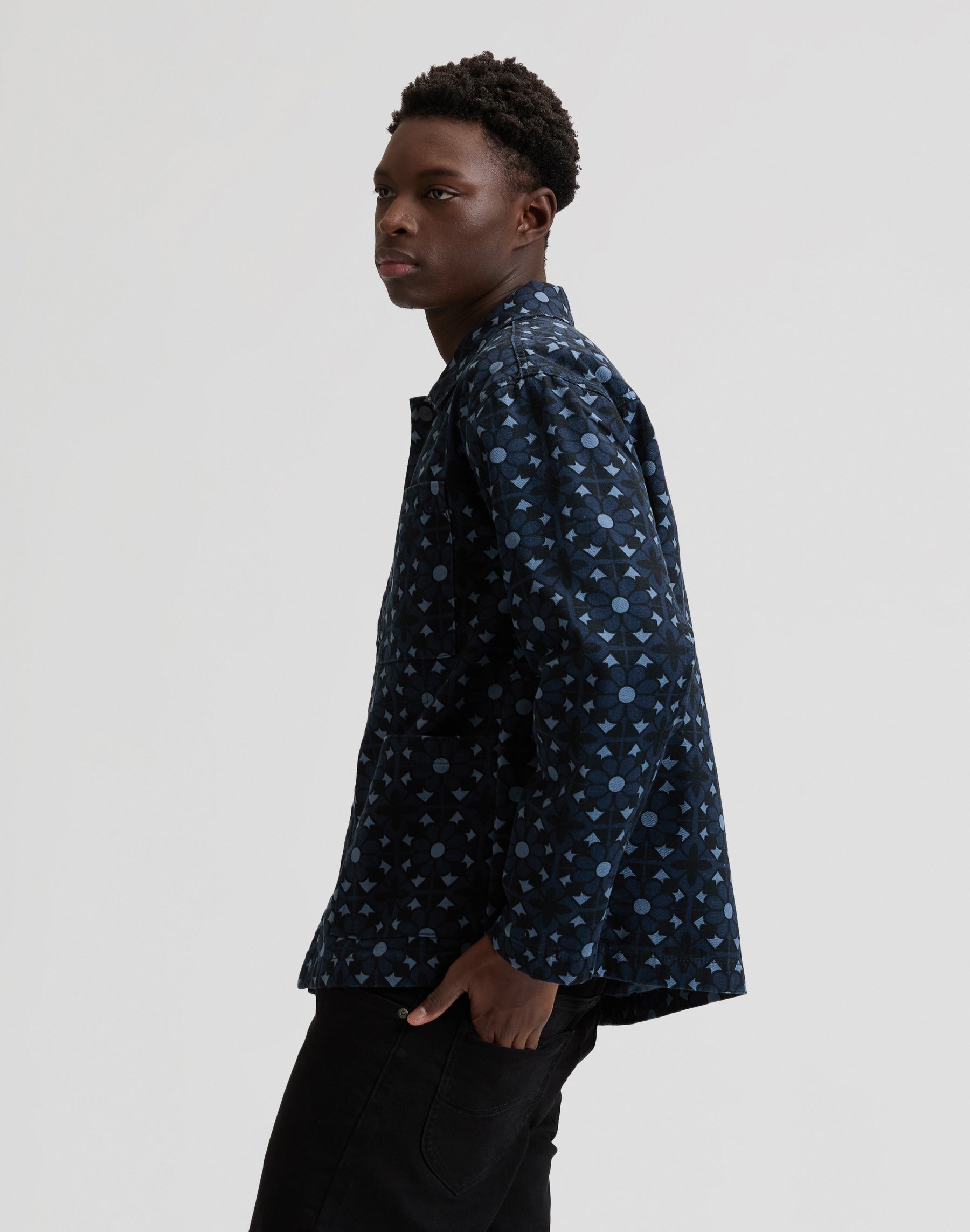 Clean Workwear Jacket in Geo Print Jacken Lee