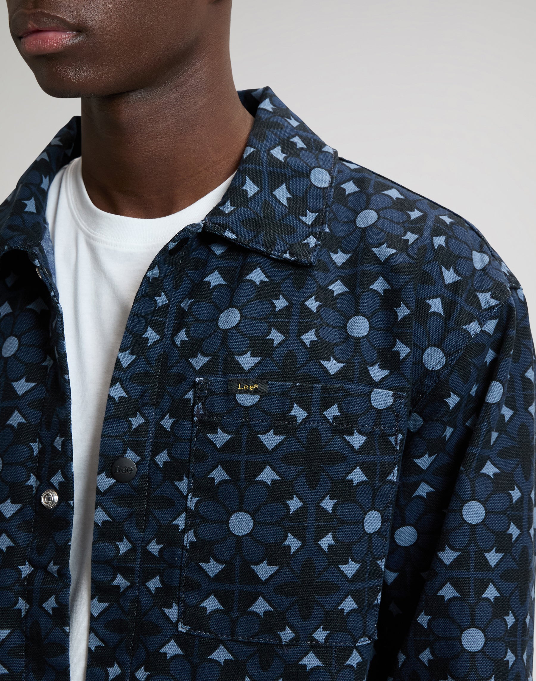 Clean Workwear Jacket in Geo Print Jacken Lee