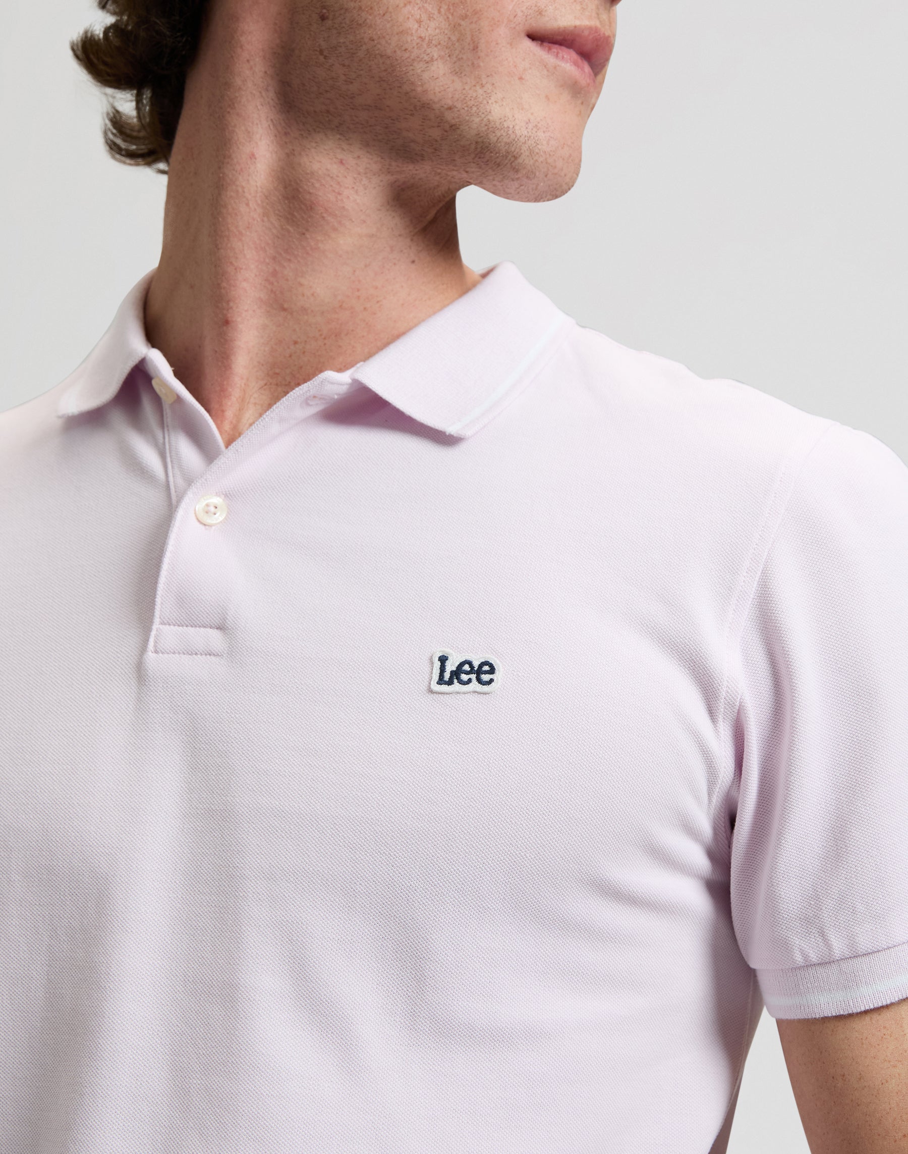 Pique Polo in Light Icy Pink T-Shirts Lee