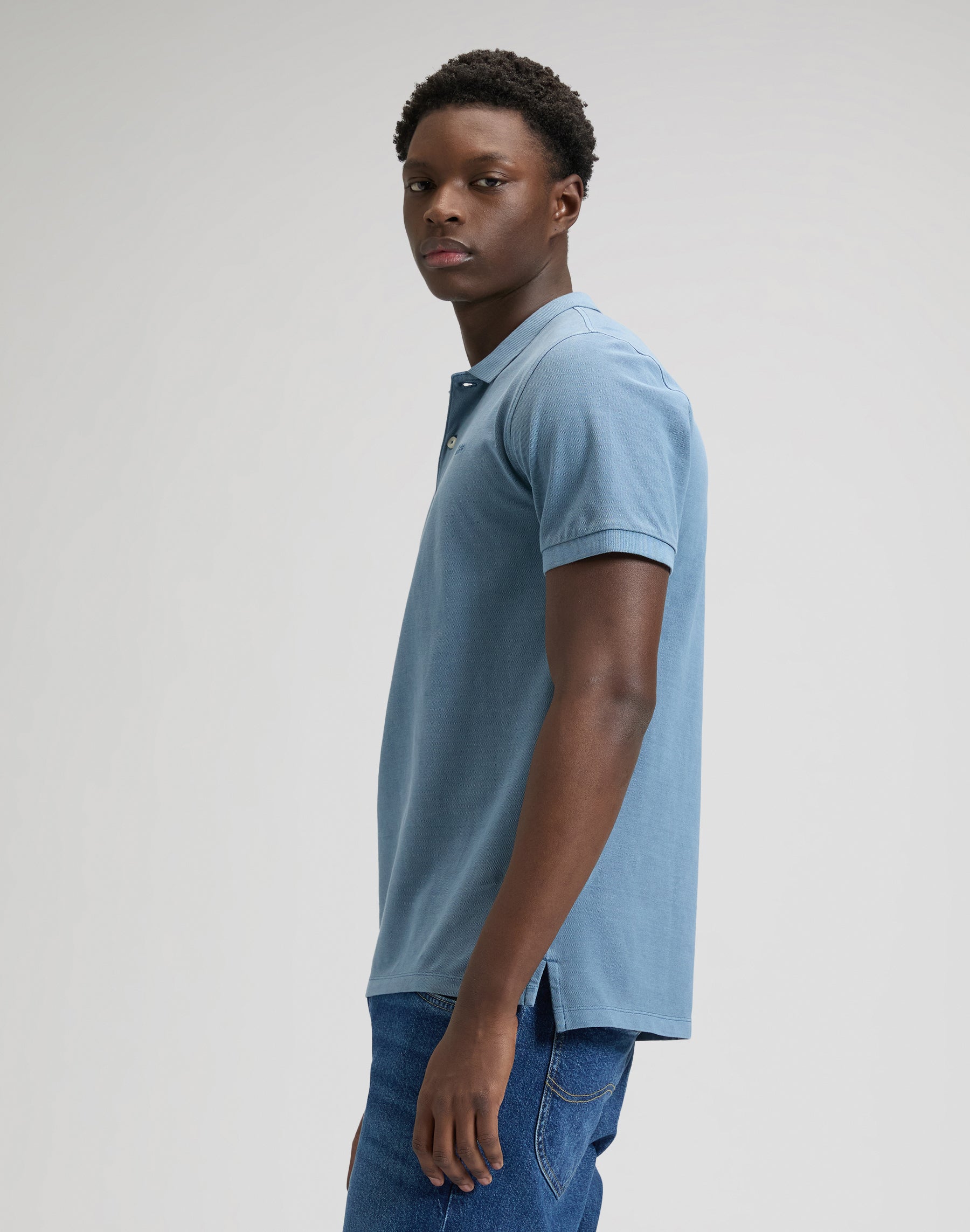 Garment Dye Polo in Dustier Blue