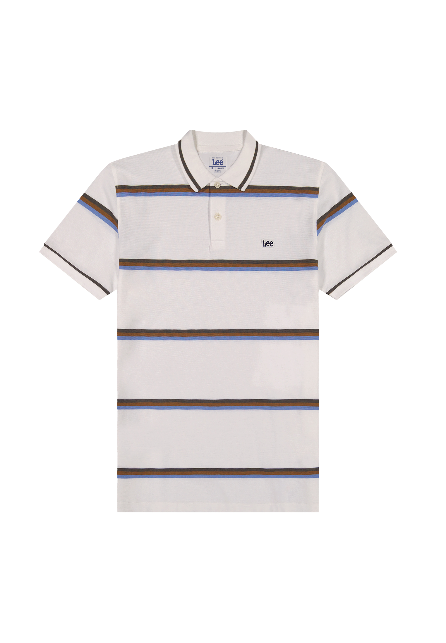 Pique Polo in Halogen Safari Stripe