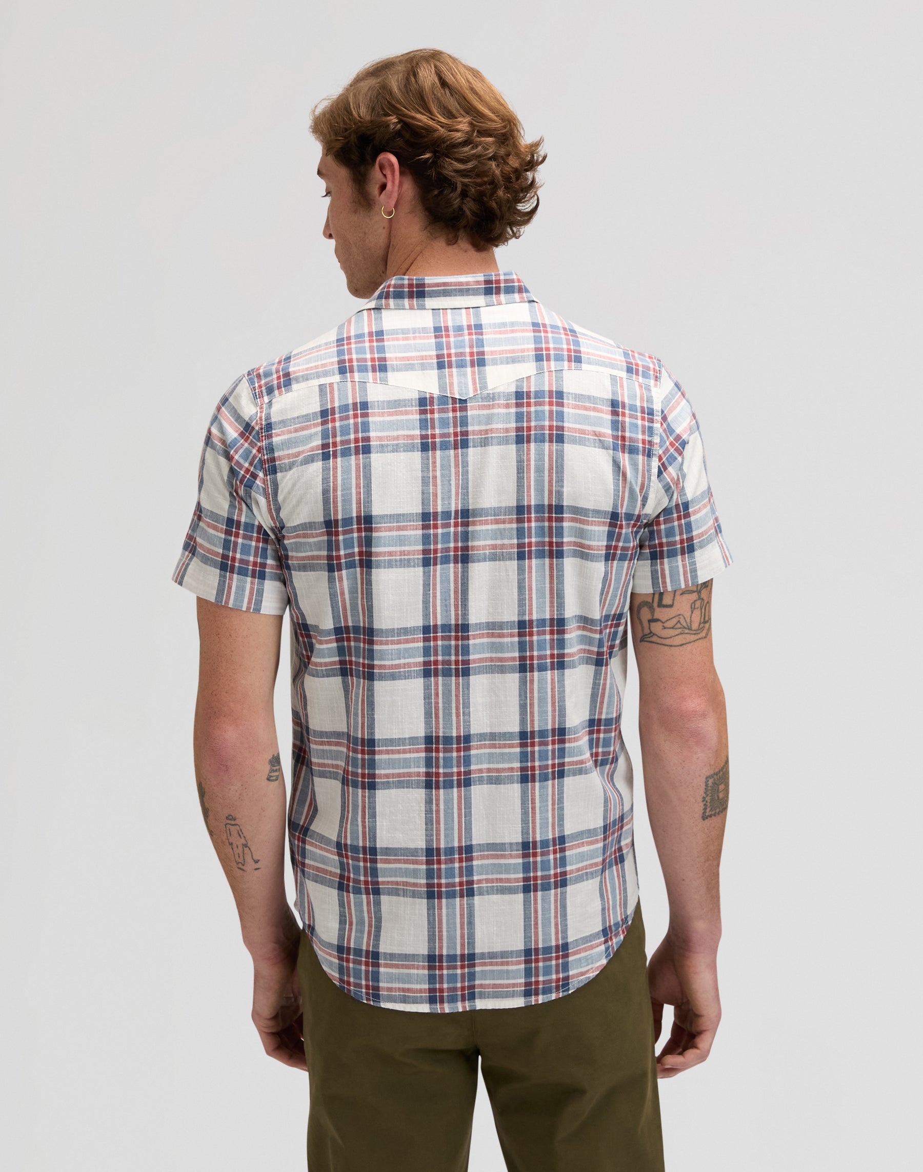 Ss Western Shirt in Academy Blue Plaid Hemden Lee