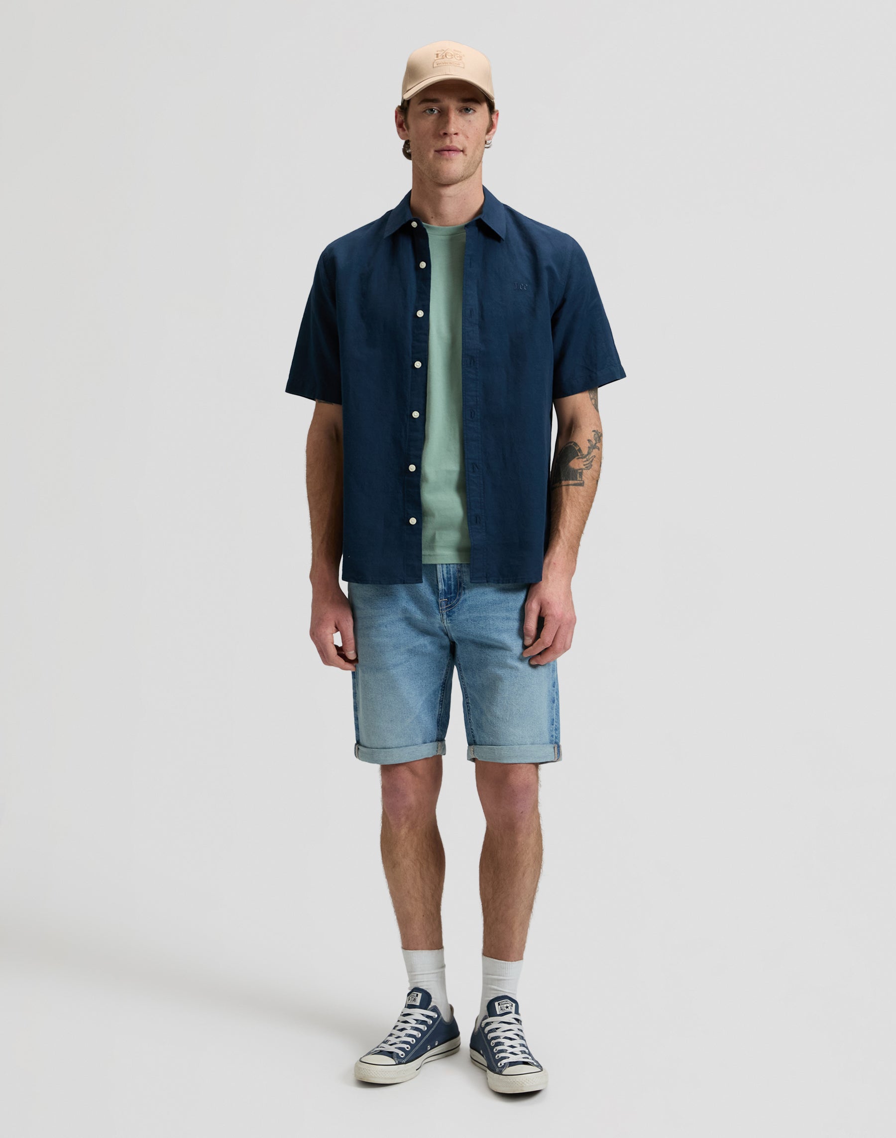 Ss Lee Shirt in Rivet Navy Hemden Lee